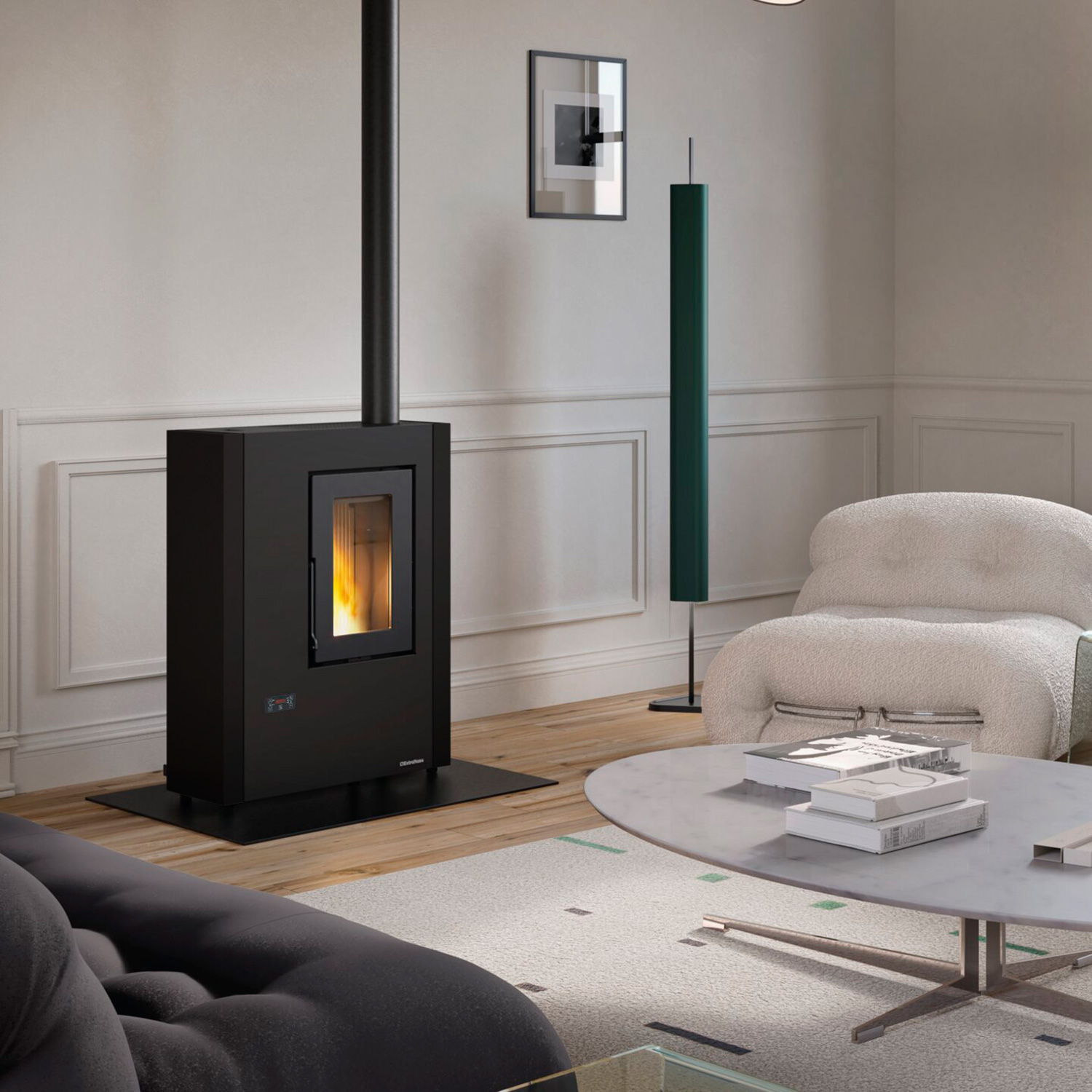 Extraflame Luisella 5.0 Maxi Pelletofen Schwarz