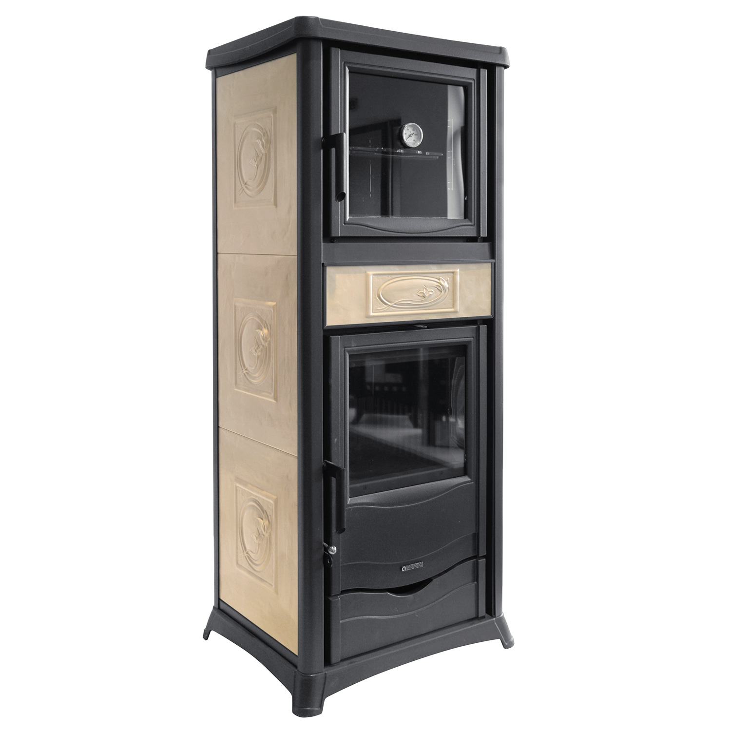 La Nordica Termorossella Plus DSA Forno 4.0 Wasserführender Kaminofen Liberty Panna Komplett-Set Pufferspeicher TPSM 825