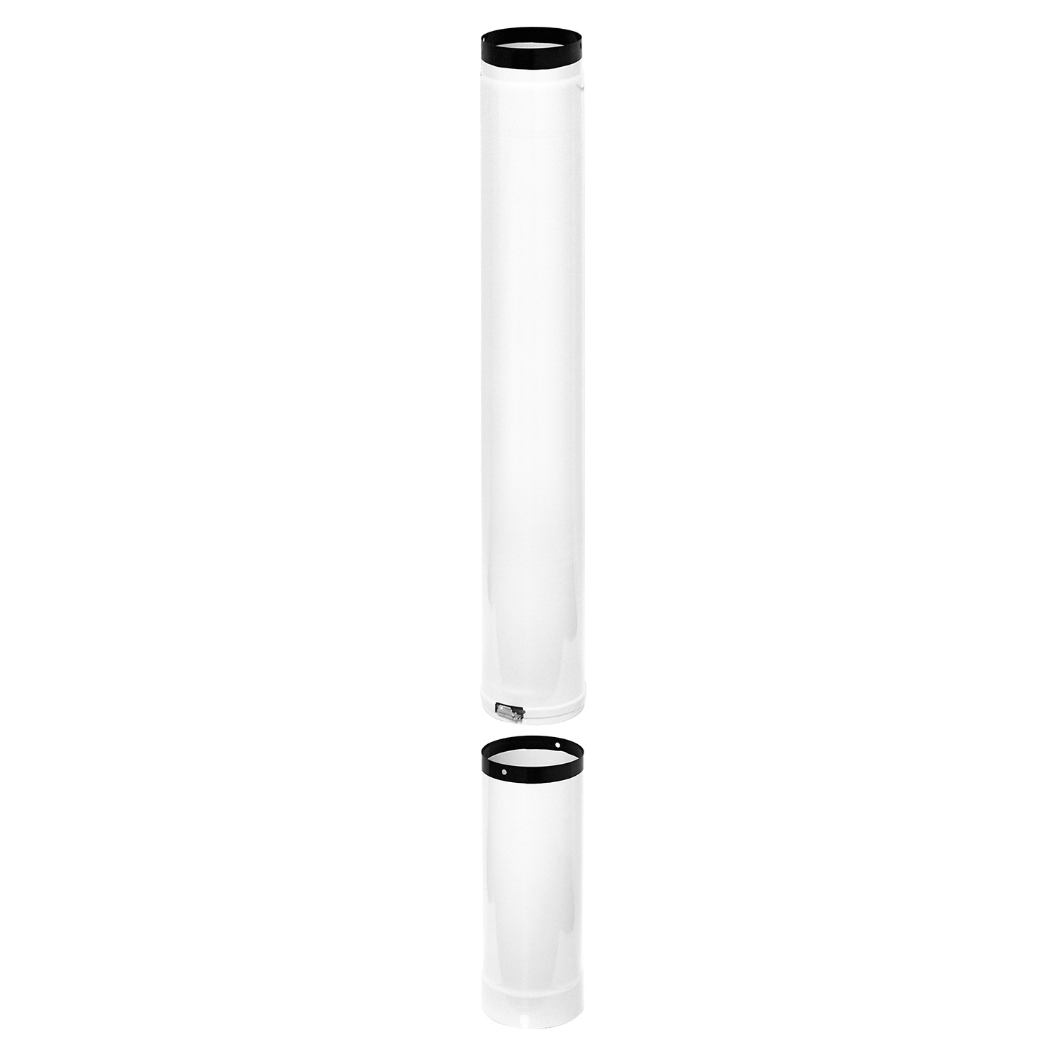 Raik Rauchrohr / Ofenrohr Emaille 150mm - Länge 1000mm Teleskoprohr Weiß