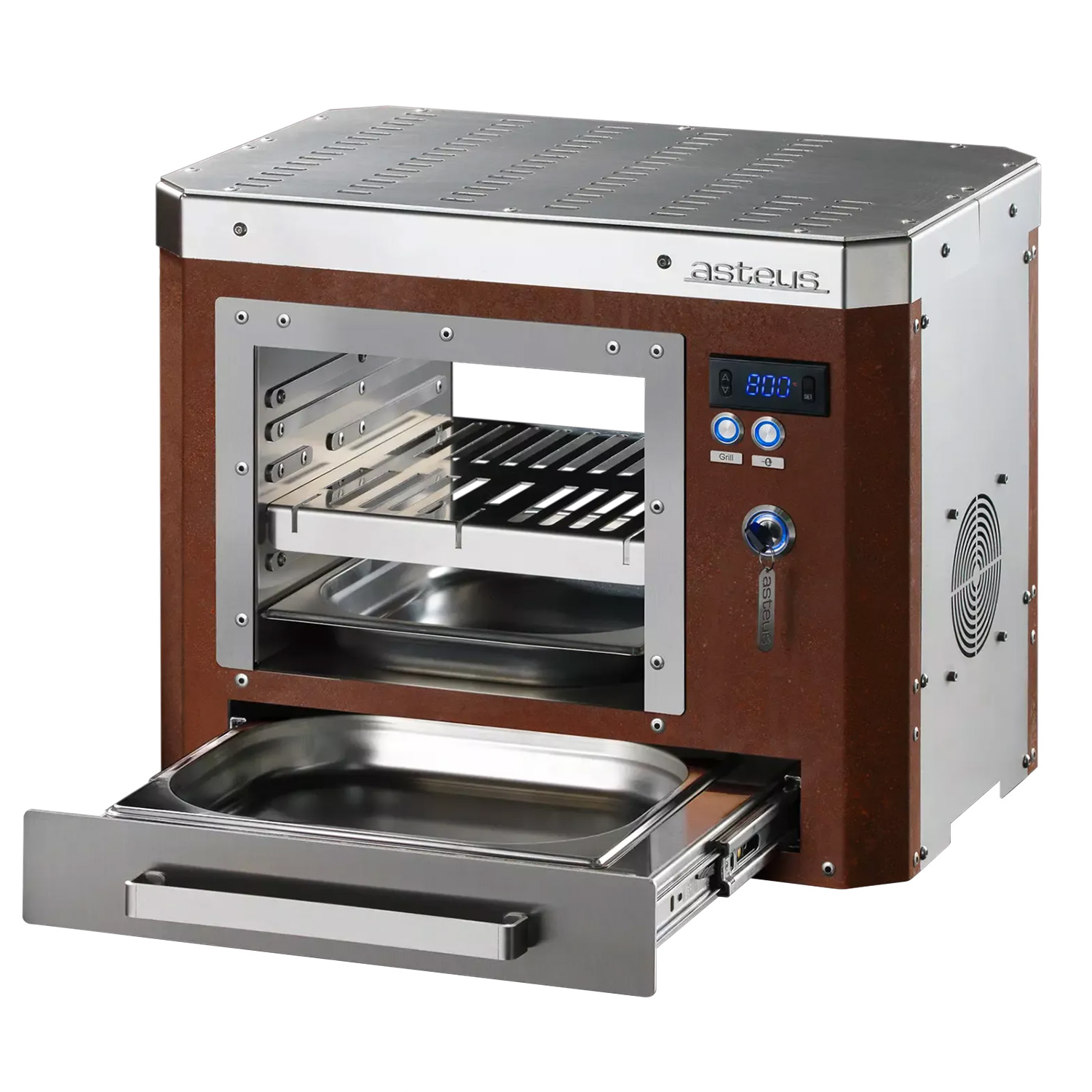 Asteus Tarso 800° Lifestyle Elektrogrill braun emailliert