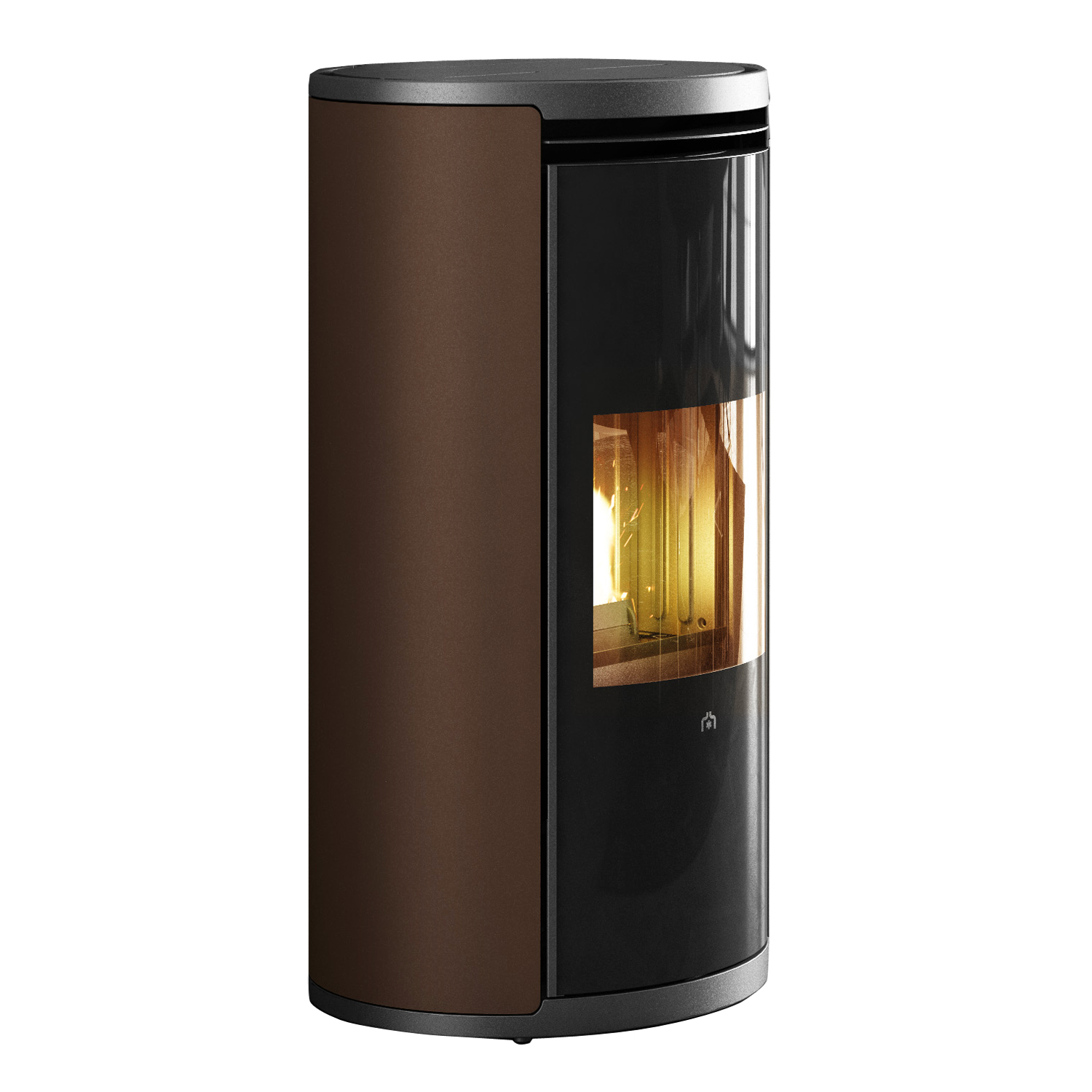Edilkamin Evia2 Up 2024 Pelletofen Glas / Stahl Bronze