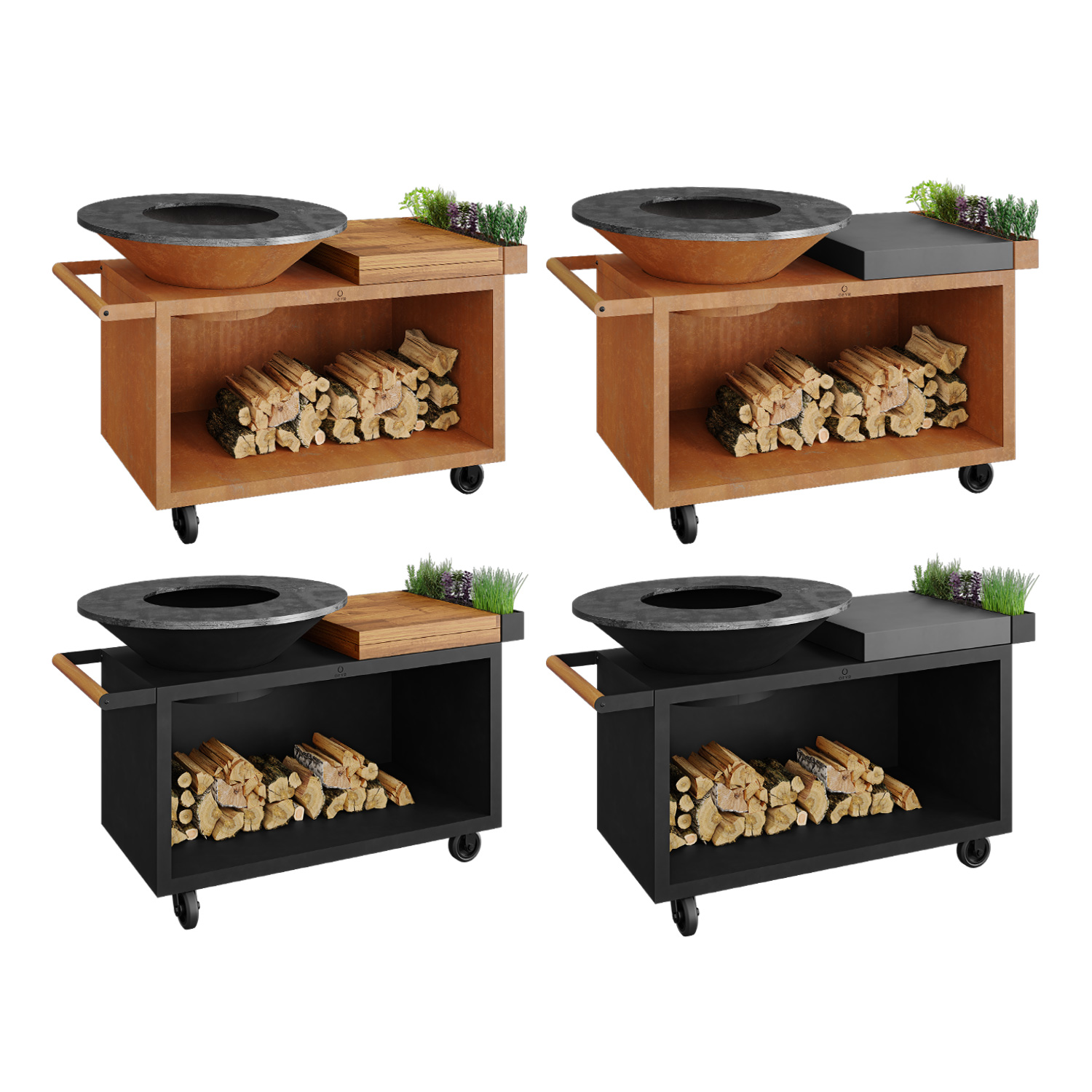 OFYR Island Corten 100 PRO Grill & Feuerstelle mit Arbeitsplatte Teakholz OFYR Island Corten 100 PRO Grill & Feuerstelle mit Arbeitsplatte Teakholz
