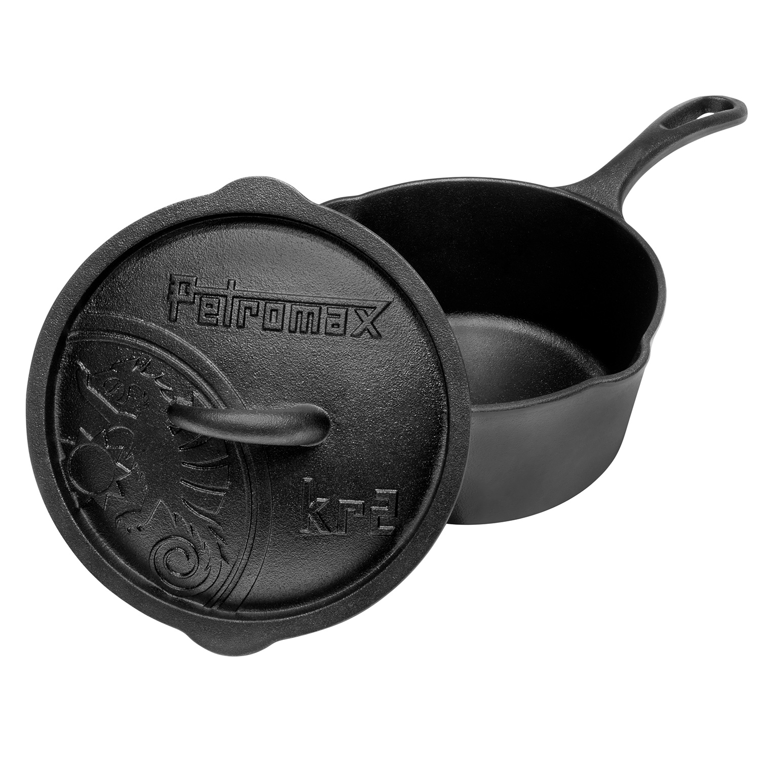 Petromax kr2 Gusseiserne Kasserolle mit Deckel 2 Liter