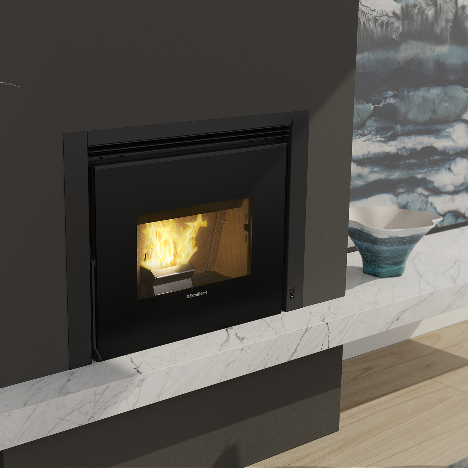 Extraflame Comfort P70 Air Plus Pelleteinsatz Stahl Schwarz