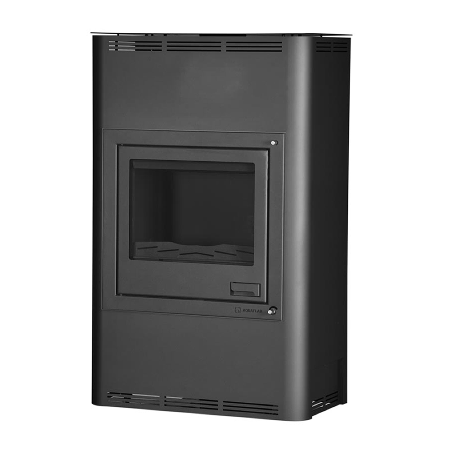 Aquaflam 25 Basic Black Wasserführender Kaminofen Komplett-Set + Solarthermie-Set 5 (18 m²) + Pufferspeicher TPSR 1000 + 1 SWT