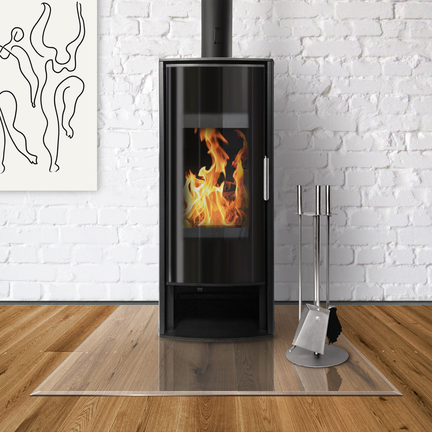 Raik Kamin Glasplatte Quadrat 2 inkl. Facette Raik Kamin Glasplatte Quadrat 2 inkl. Facette