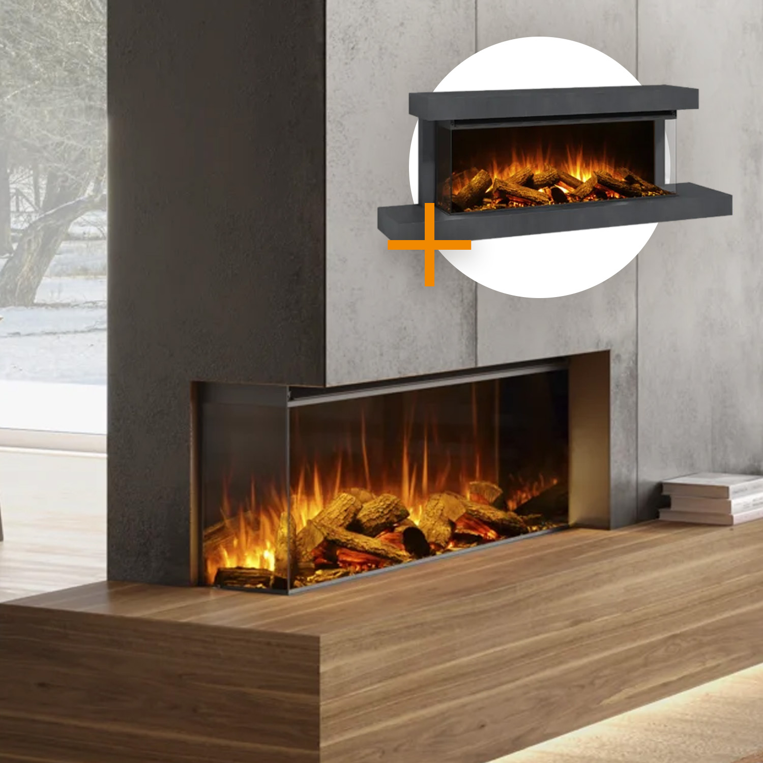 La Nordica Lumen 1200 LED Elektrokamin Anthrazit