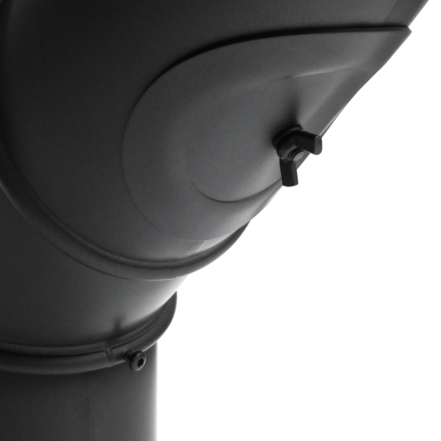 Raik Basic Mulitbogen 120mm schwarz mit Tür – 4teilig für Rauchrohr / Ofenrohr