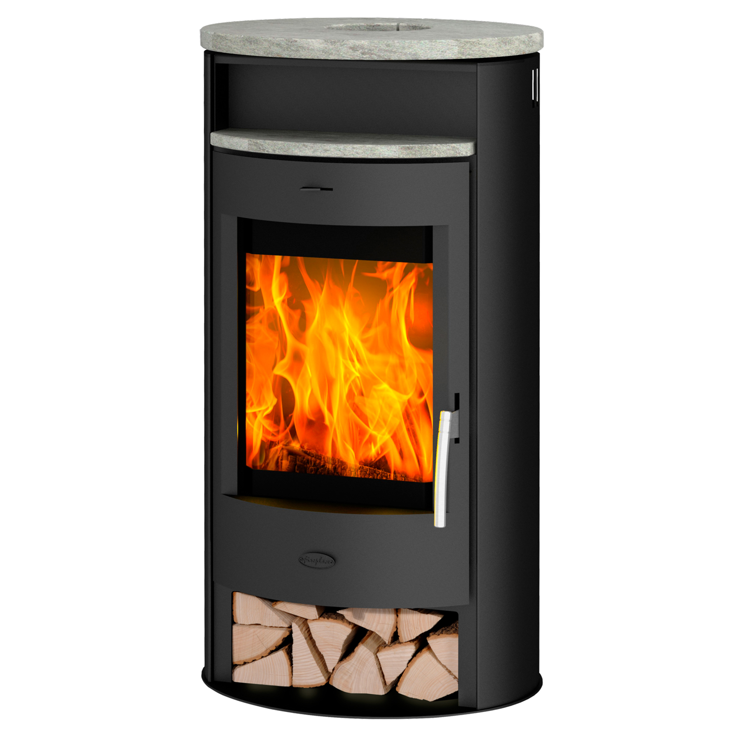 Fireplace Jakarta Kaminofen Stahl Schwarz | Topplatte Speckstein