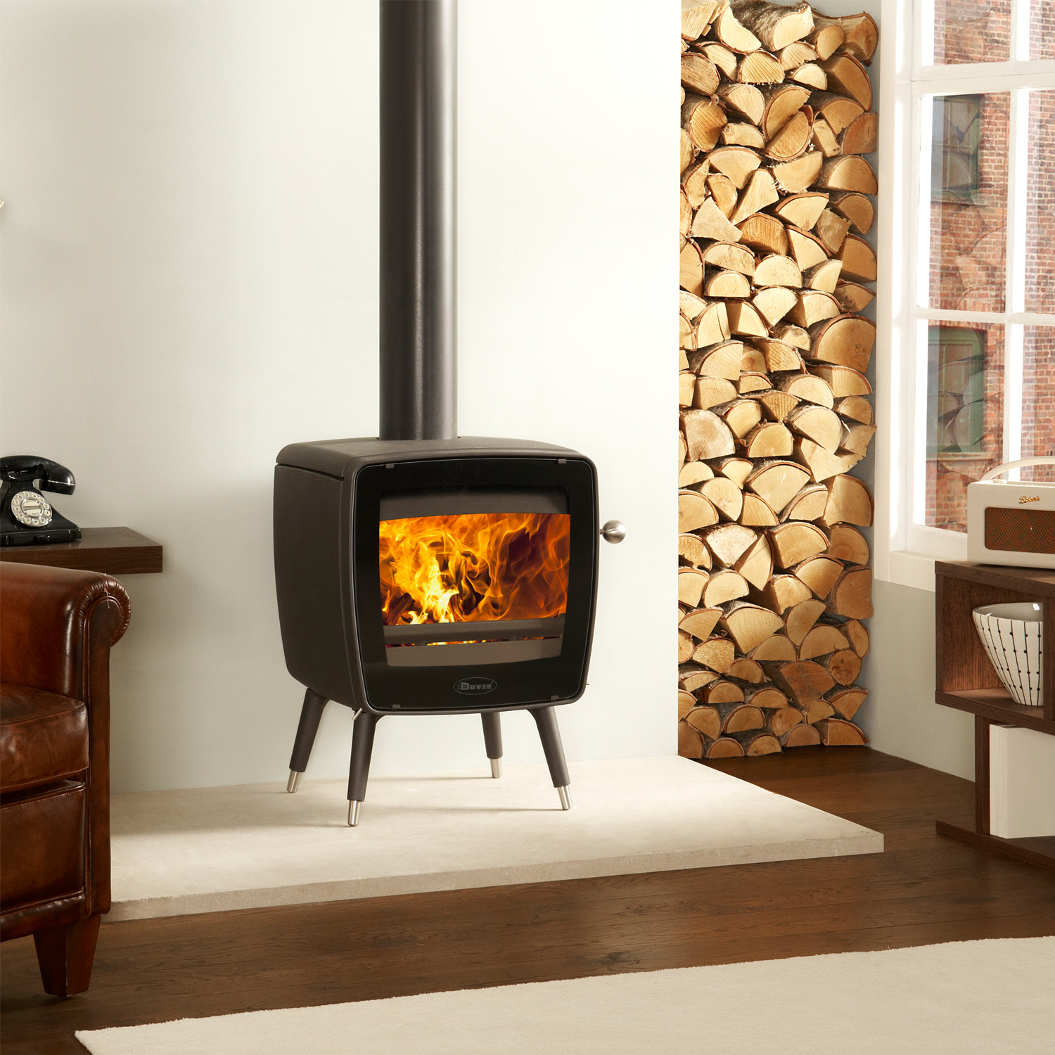 Dovre Vintage 35 Kaminofen Gusseisen Schwarz, Bauart 1