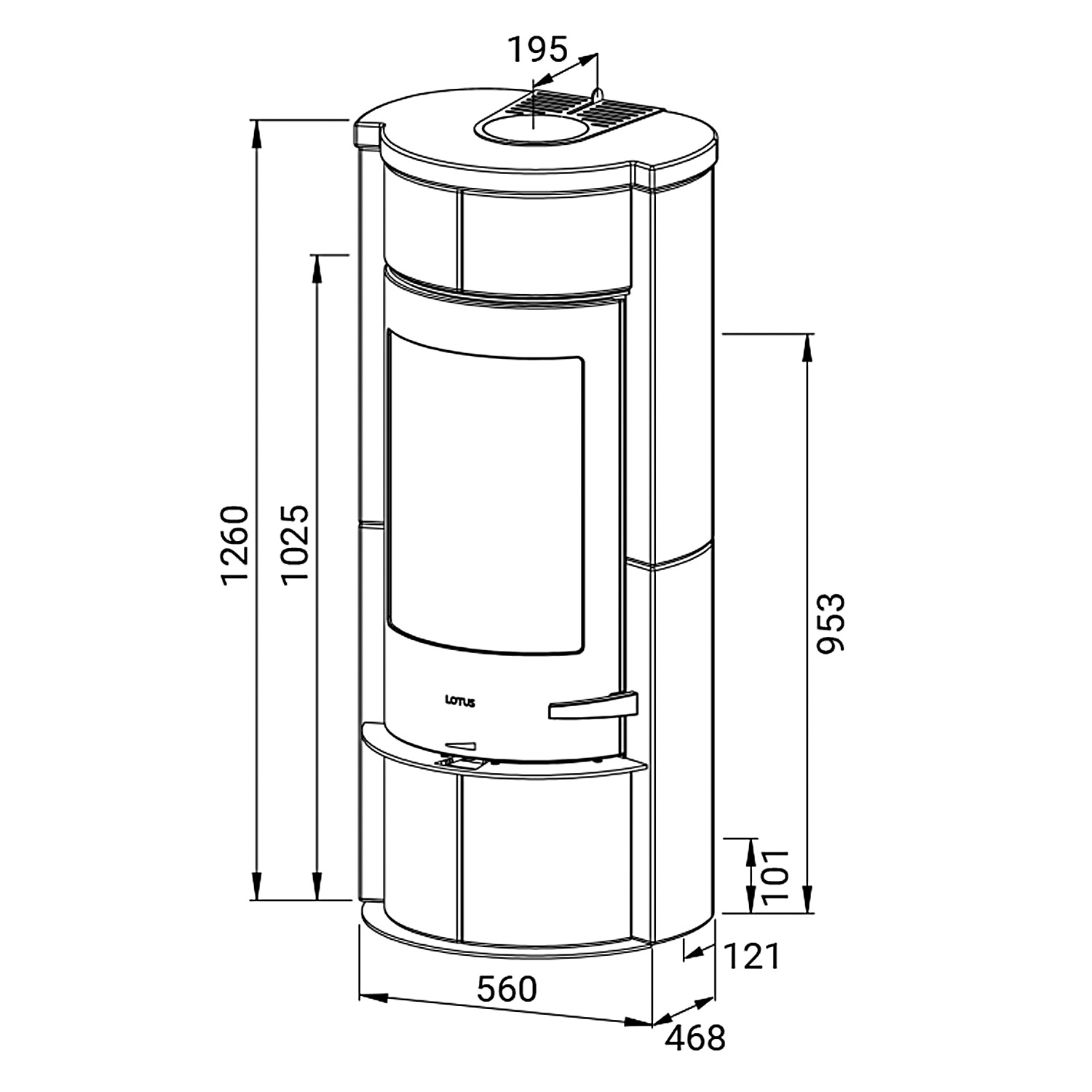 Lotus Prestige M Kaminofen Grau/ Speckstein