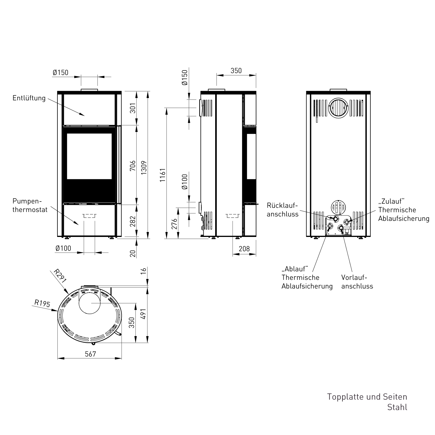 Spartherm Senso M H2O wasserführender Kaminofen Perle / Perle Spartherm Senso M H2O wasserführender Kaminofen Perle / Perle