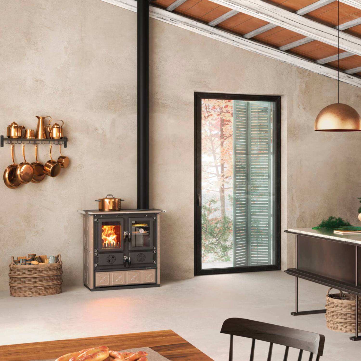 La Nordica ROSETTA.16 Majolika - Taupe Küchenofen