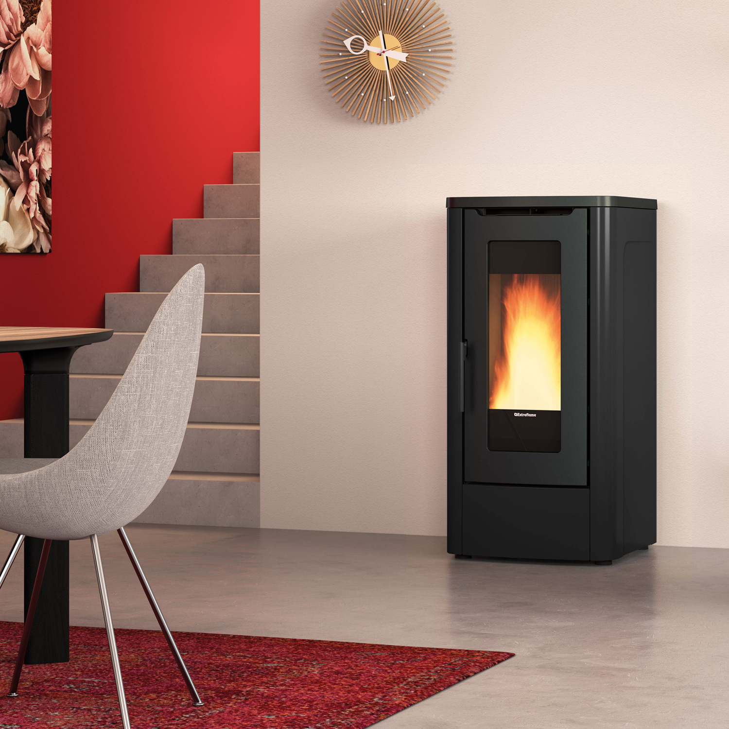 Extraflame Dahiana Plus VFS Pelletofen Stahl Schwarz