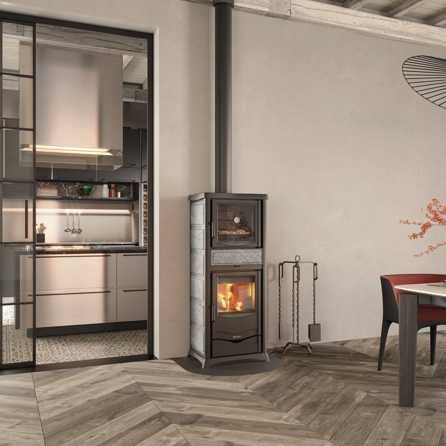 La Nordica T.ROSSELLA PLUS FORNO DSA.16 PETRA - Naturstein Kaminofen