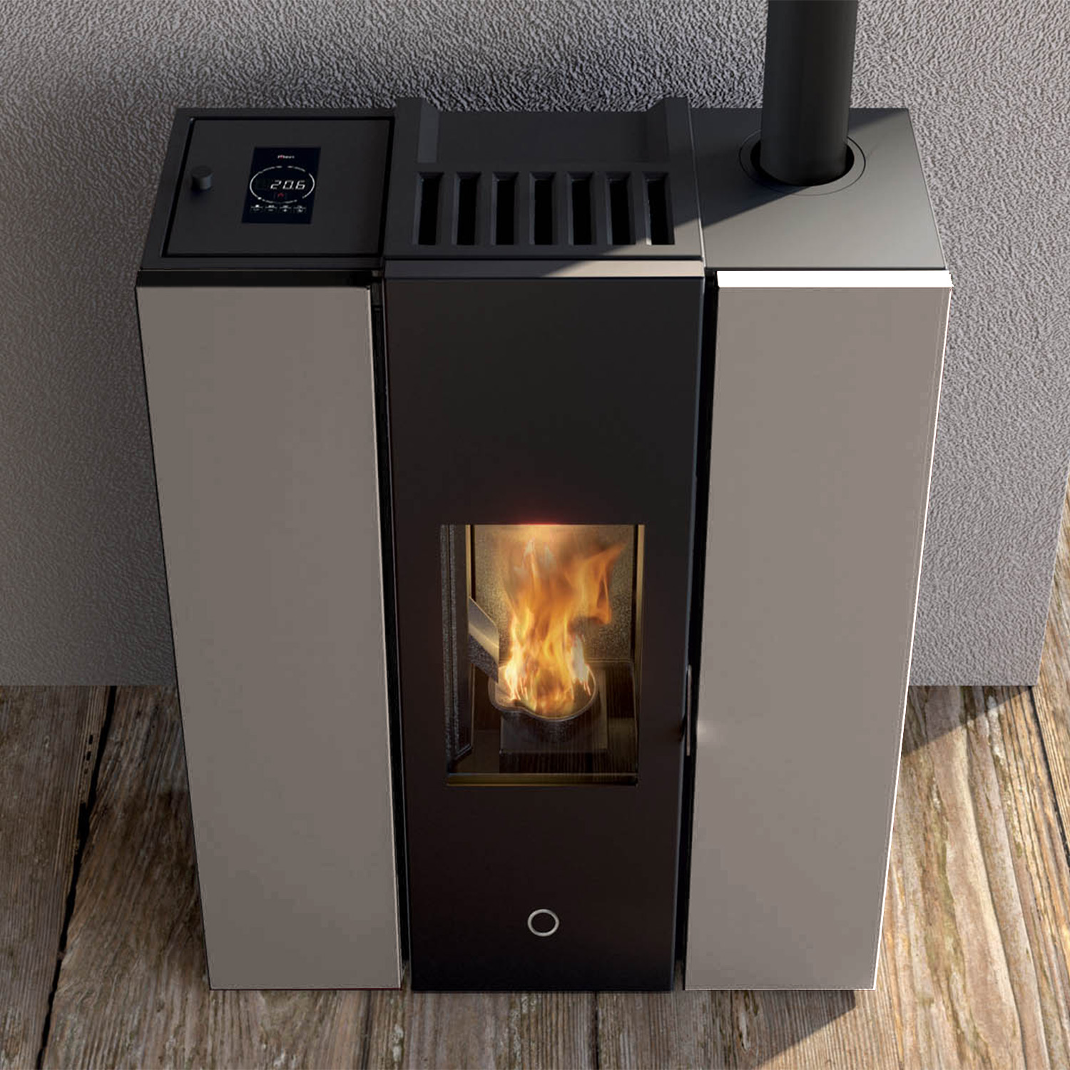 EK63 Gotha 70 Evo Pelletofen Stahl taubengrau