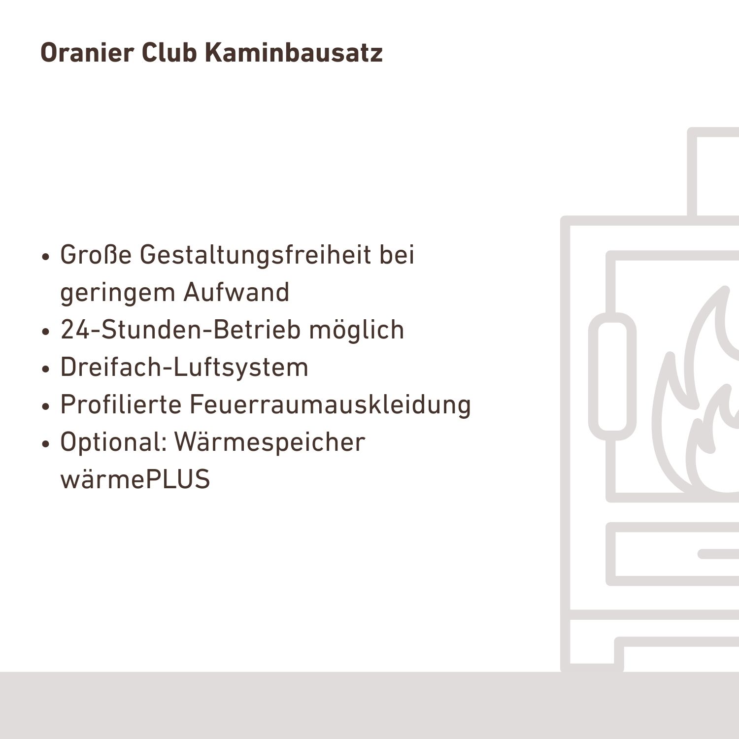 Oranier Club Kaminbausatz Stahl Schwarz mit Sims Beton Schiefer