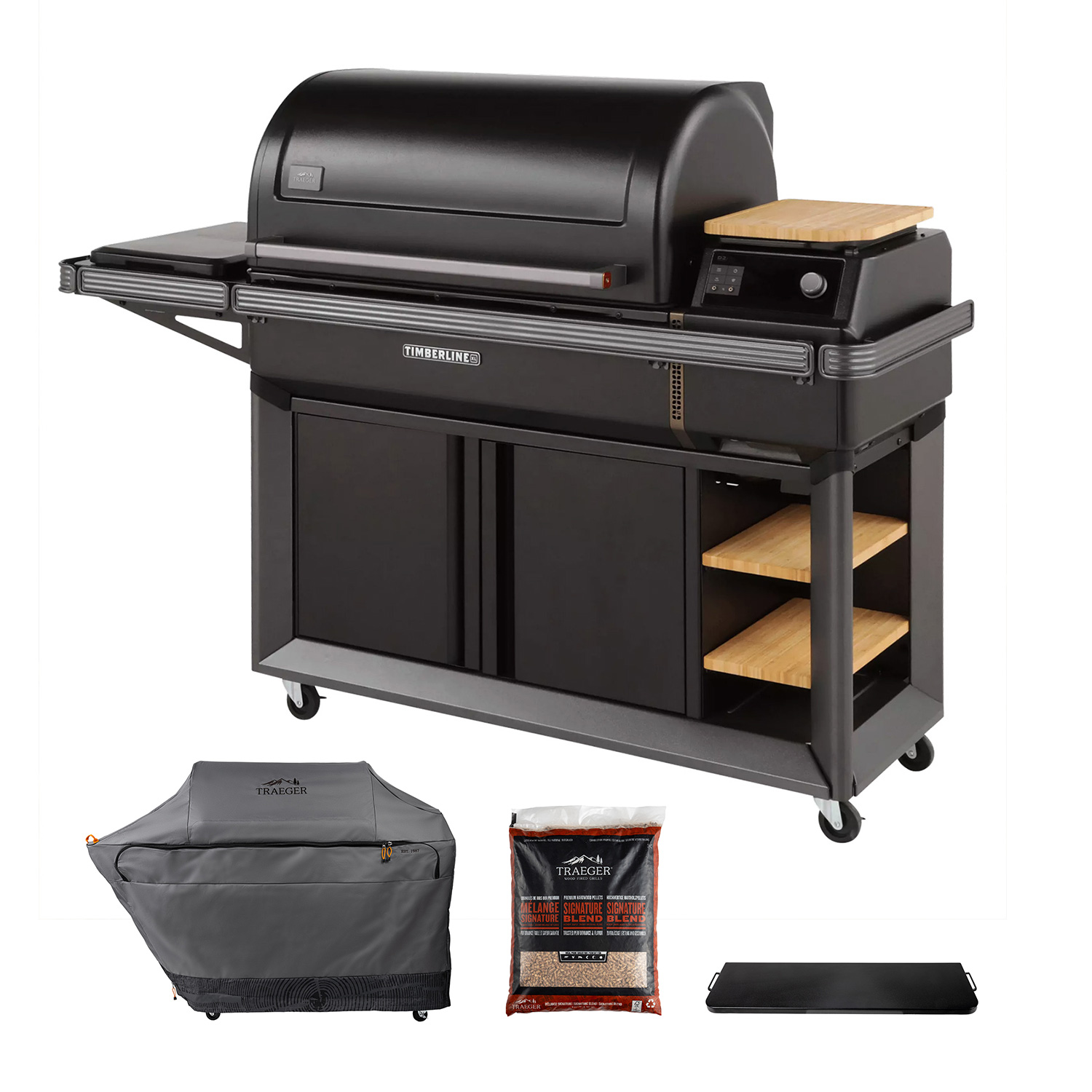 Traeger Timberline XL inkl. Abdeckhaube, klappbare Frontablage & 9kg Pellets