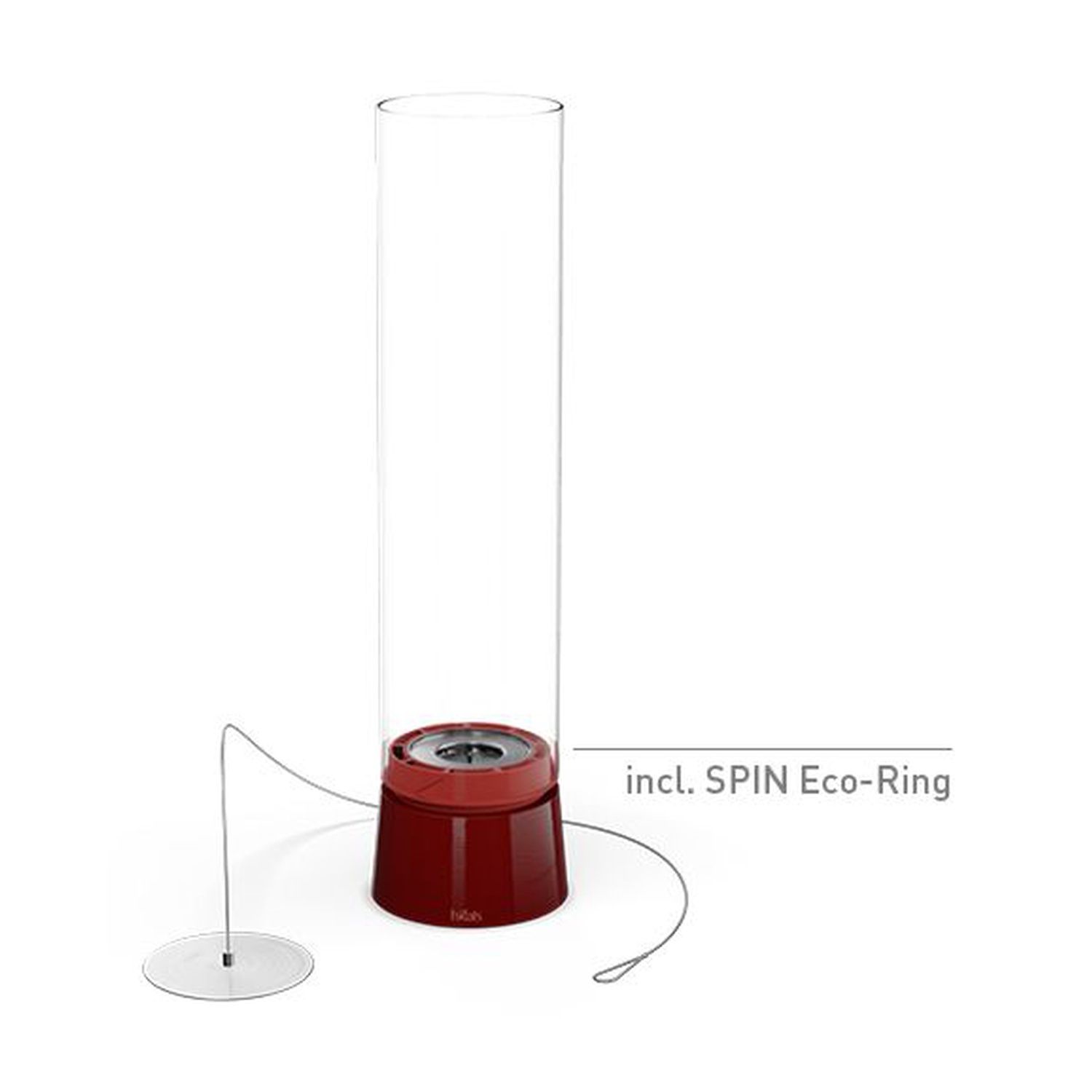 höfats SPIN air 900 Tischfeuer Emaille rot + 1 Liter Bioethanol gratis
