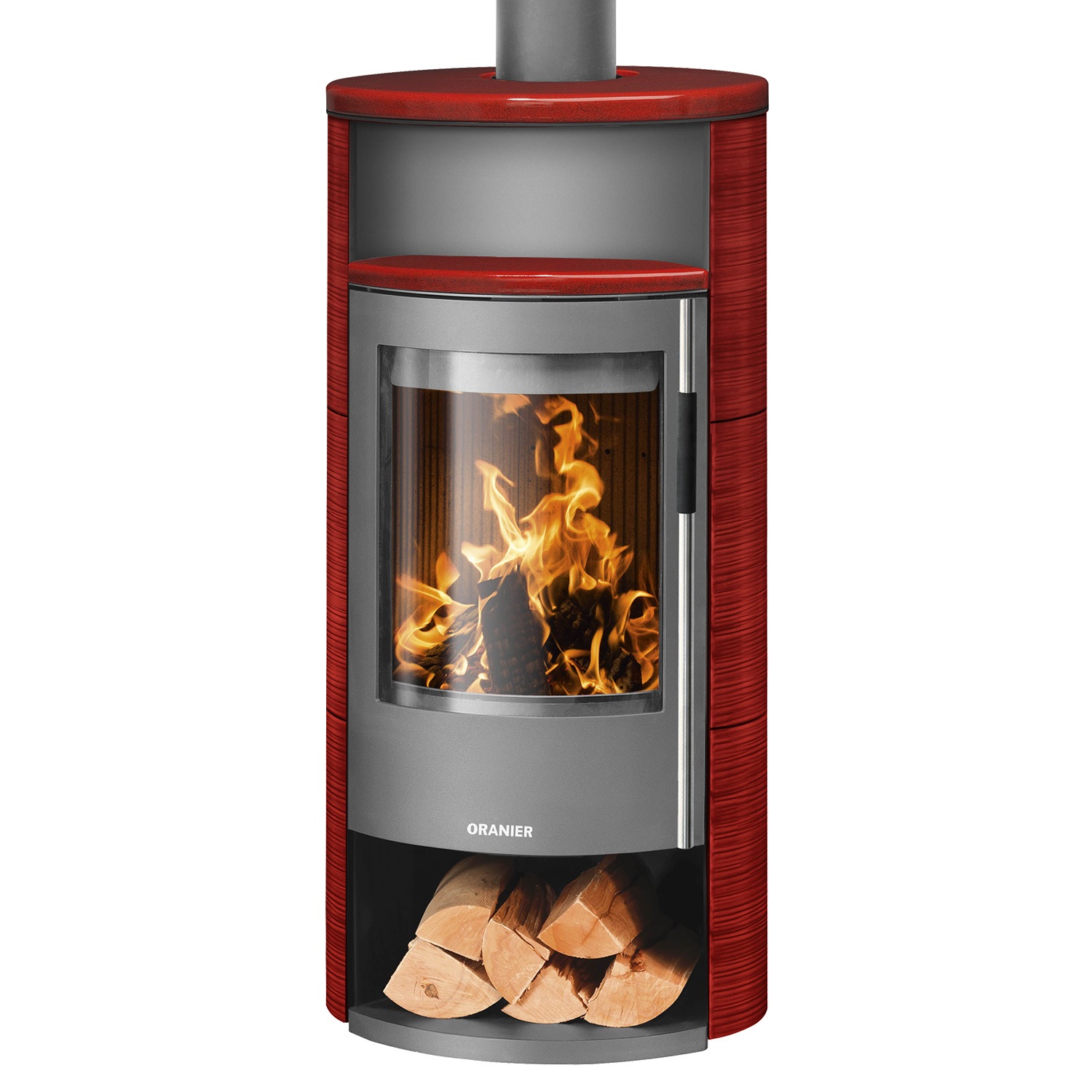 Oranier Polar Neo 6 Kaminofen Stahl Gussgrau / Keramik Paprikarot, DIBt Oranier Polar Neo 6 Kaminofen Stahl Gussgrau / Keramik Paprikarot, DIBt