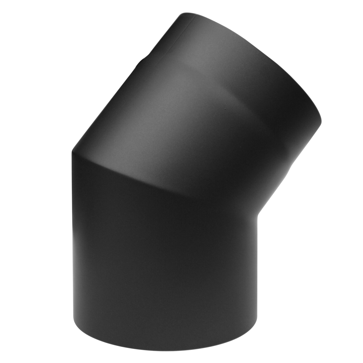 Raik Izoker Rauchrohrbogen 150mm schwarz doppelwandig 45° ohne Tür für Rauchrohr / Ofenrohr