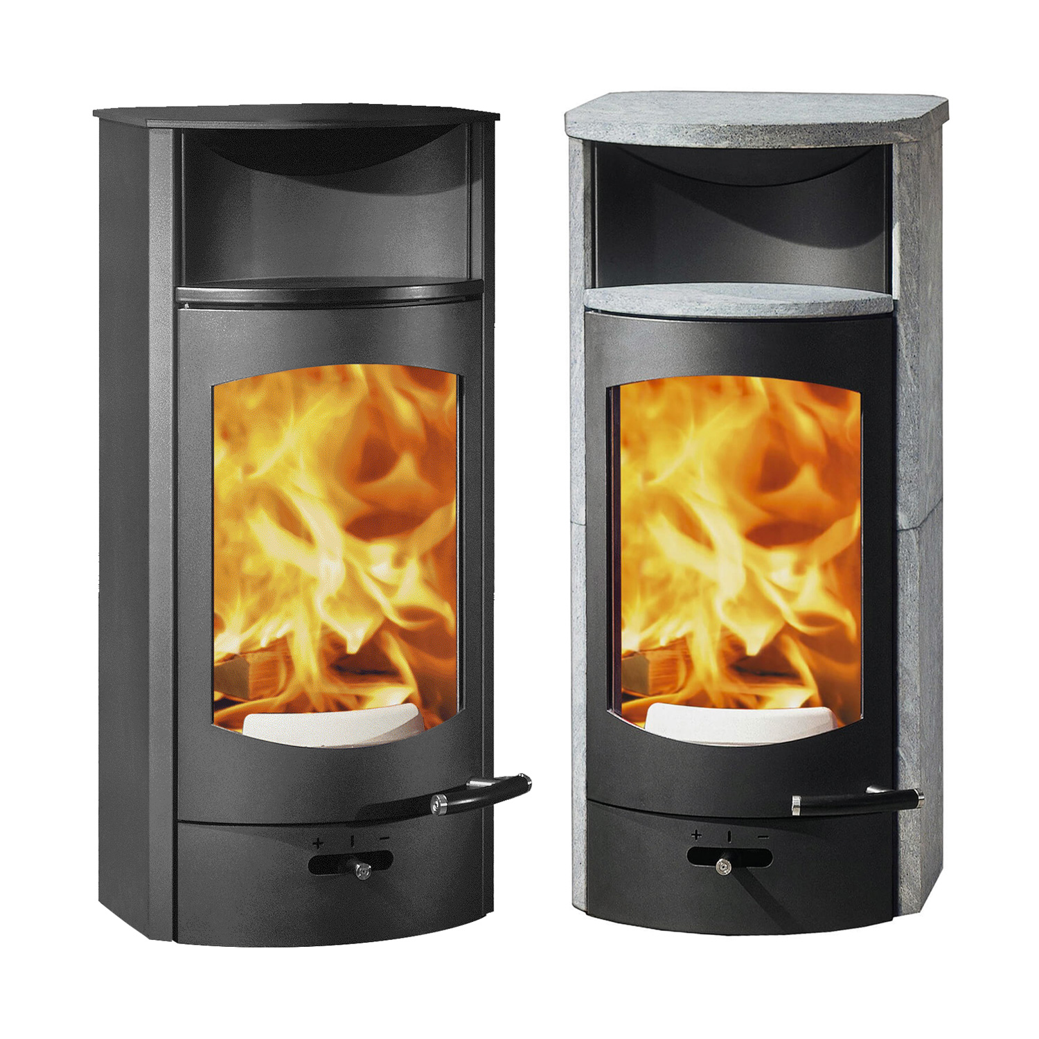 Austroflamm Flok 2.0 Kaminofen Stahl Schwarz, RR oben