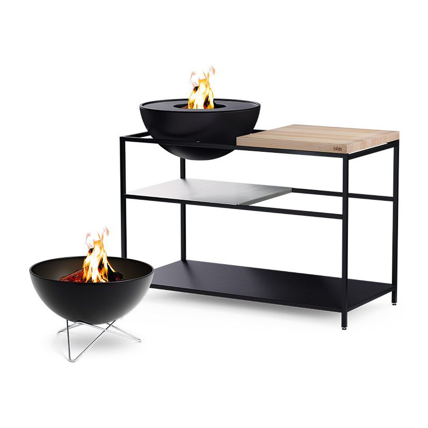 höfats FIRE KITCHEN mit BOWL 57 Plancha-Grillset tief