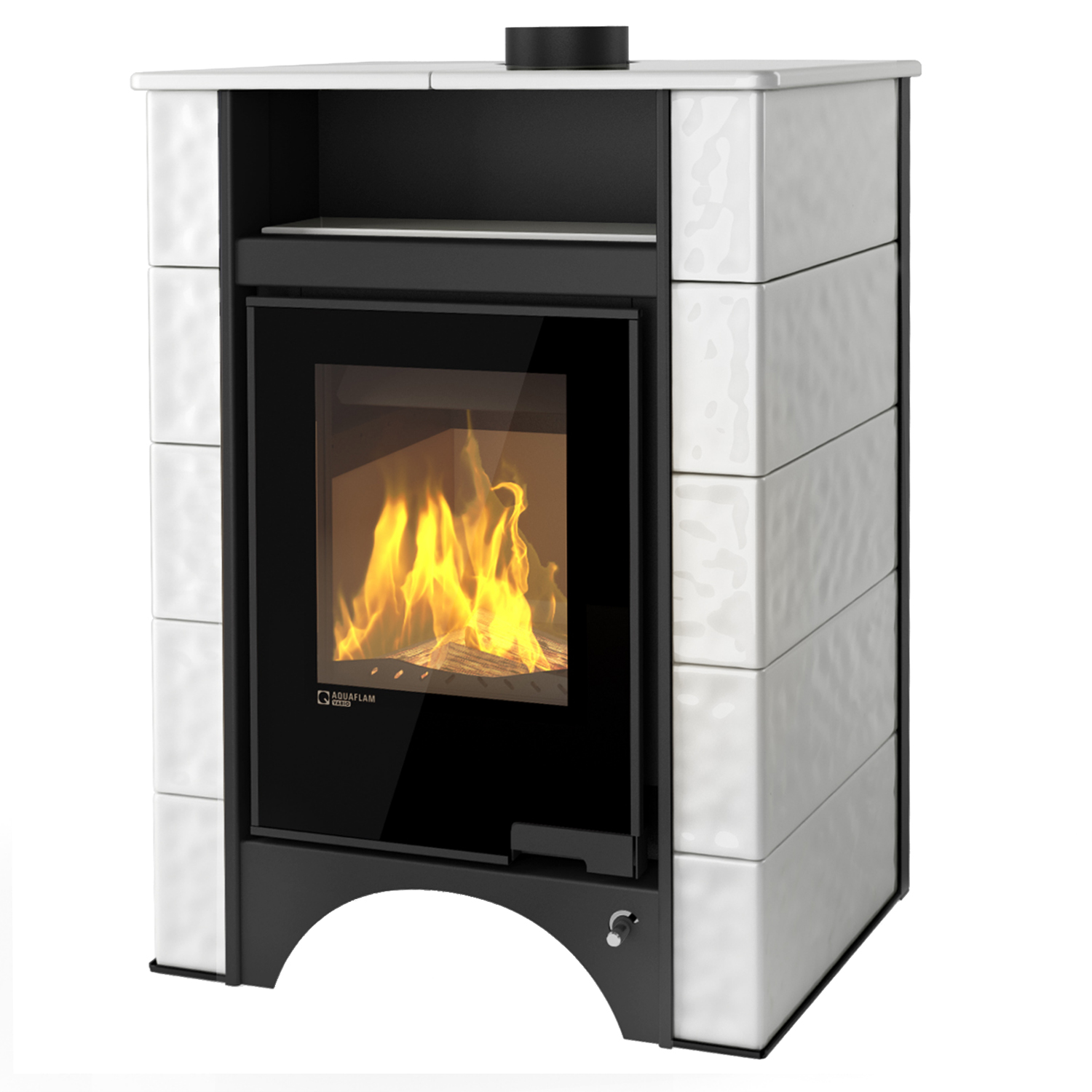 Aquaflam Vario Peru Basic Wasserführender Kaminofen Weiß 11/7 kW