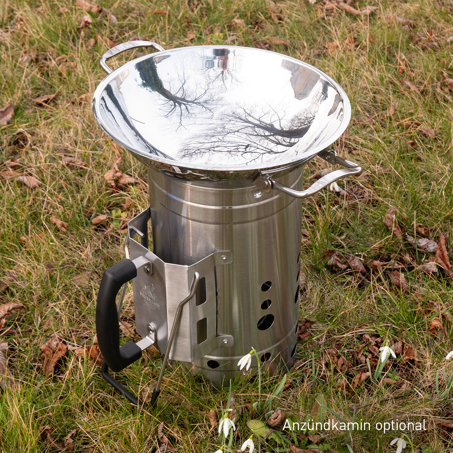 Feuergott Wok Edelstahl