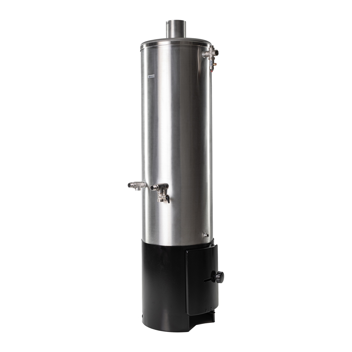 Wittigsthal Badeofen druckfest D100 - Oberofen Edelstahl 100L, Unterofen 100/6 schwarz, ohne MB