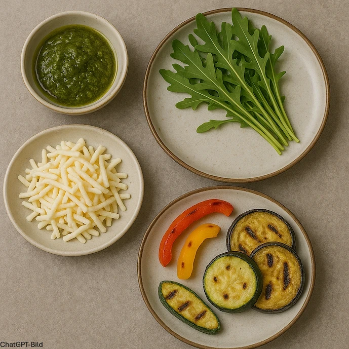 zutaten-für-eine-vegetarische-pizza