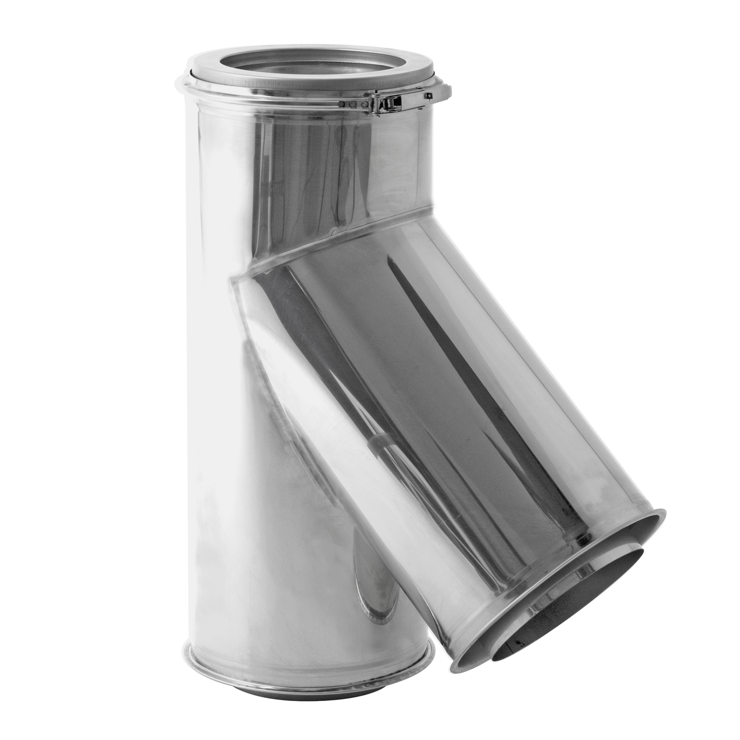 Opsinox Edelstahlschornstein 130mm T-Stück 45° Opsinox Edelstahlschornstein 130mm T-Stück 45°