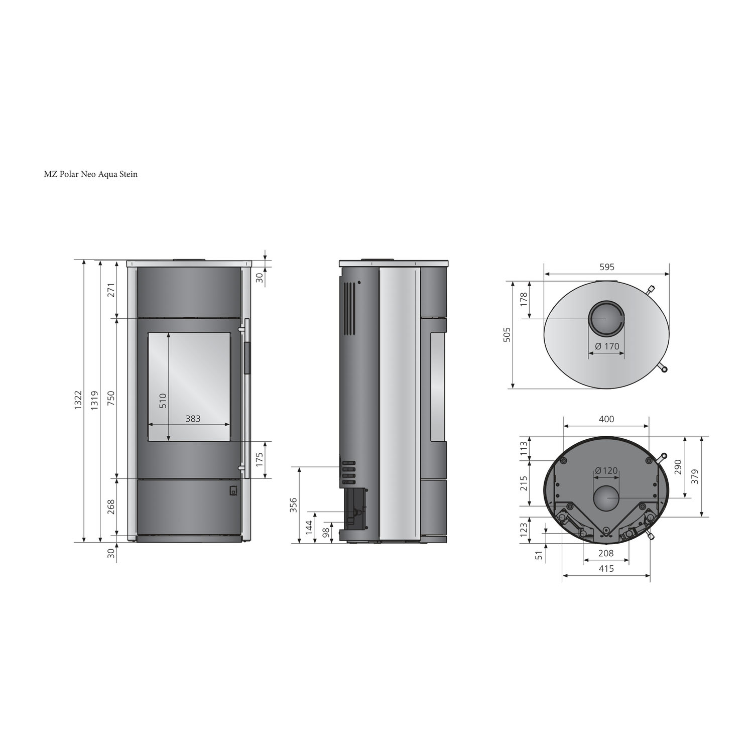 Oranier Polar Neo Aqua wasserführender Kaminofen Sandstein