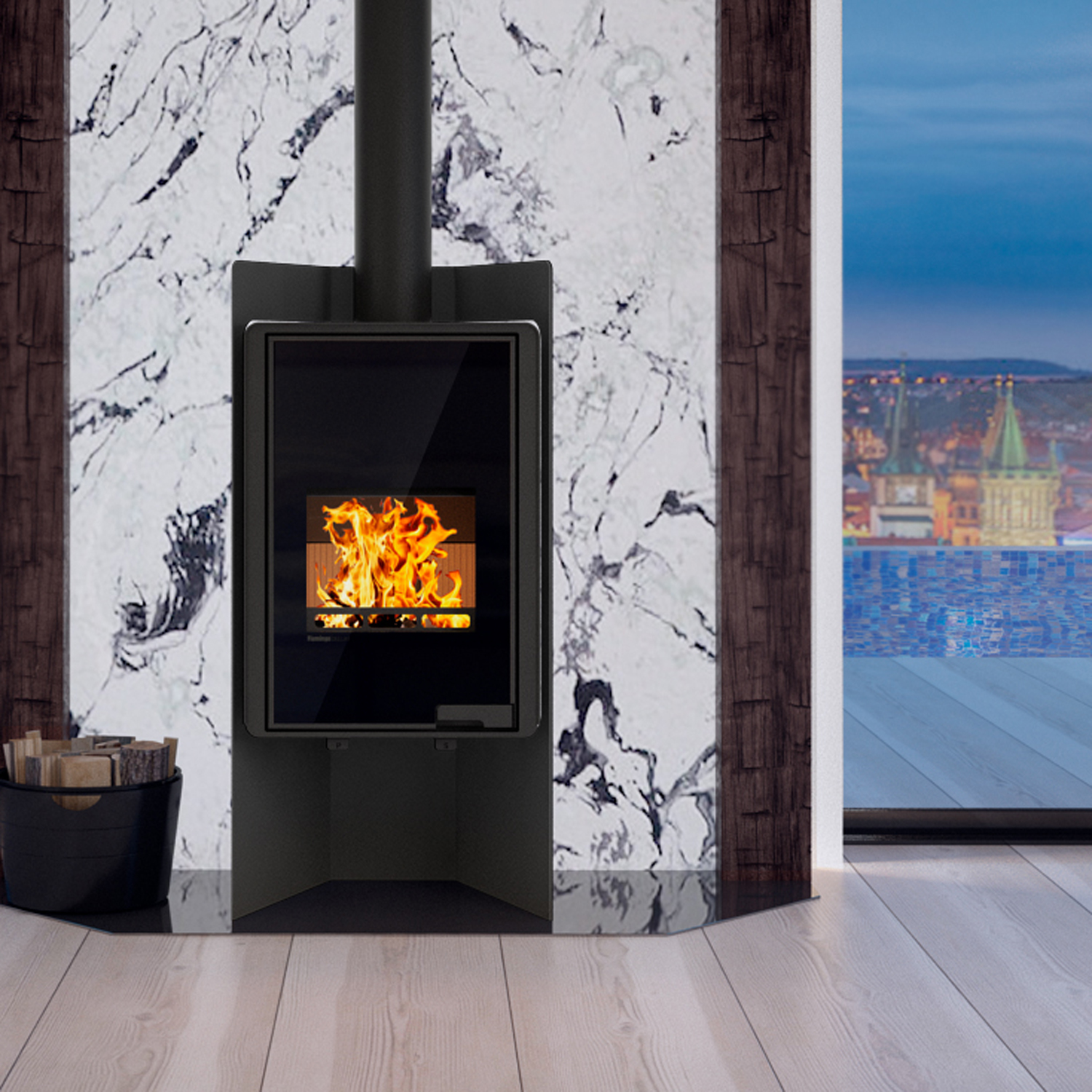 HS Flamingo Deluxe Pulau Kaminofen Schwarz HS Flamingo Deluxe Pulau Kaminofen Schwarz