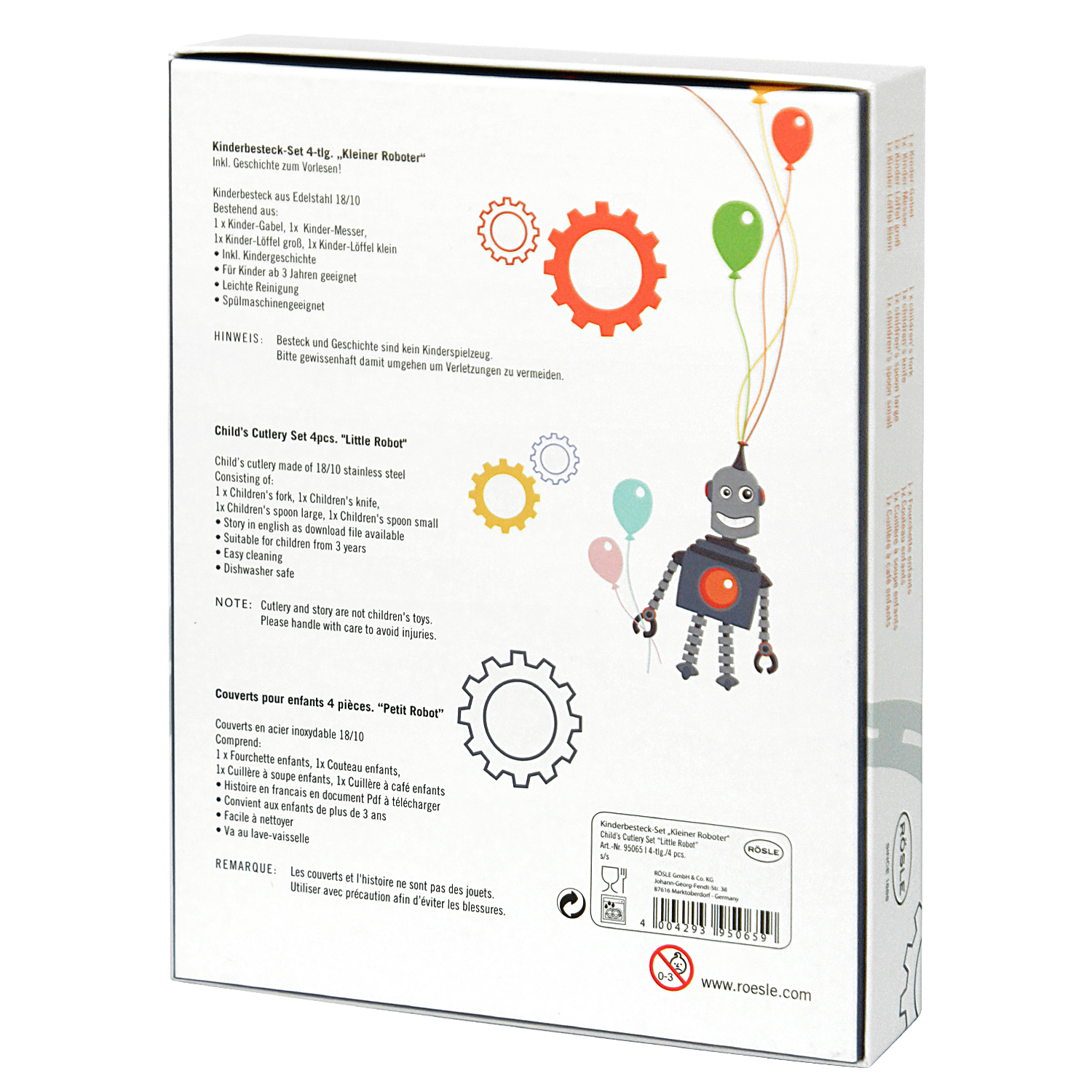 RÖSLE Kinderbesteck Kleiner Roboter Set 4-tlg. RÖSLE Kinderbesteck Kleiner Roboter Set 4-tlg.