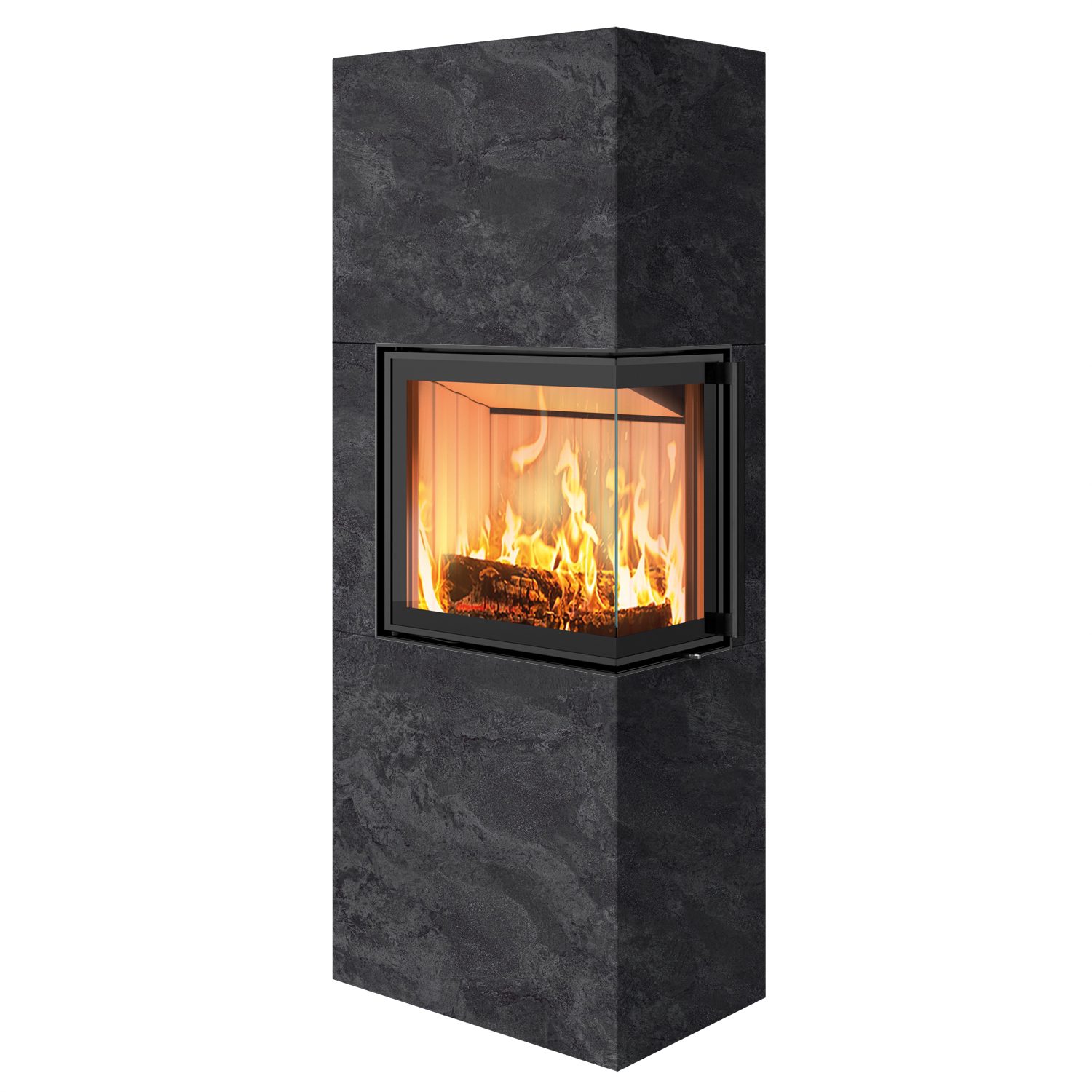 Spartherm Lungo 2R Kaminofen Keramik Krater riverwashed