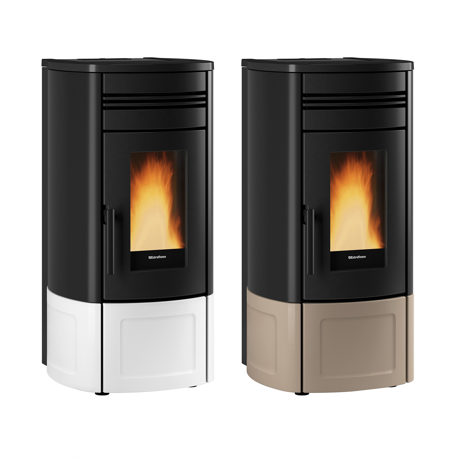 Extraflame Evolution Line Noris Lux Pelletofen Stahl Majolika Weiß
