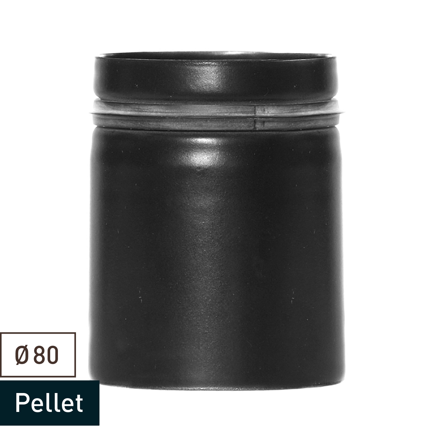 Raik Pelletrohr / Ofenrohr 79mm - Ofenanschlussstück schwarz