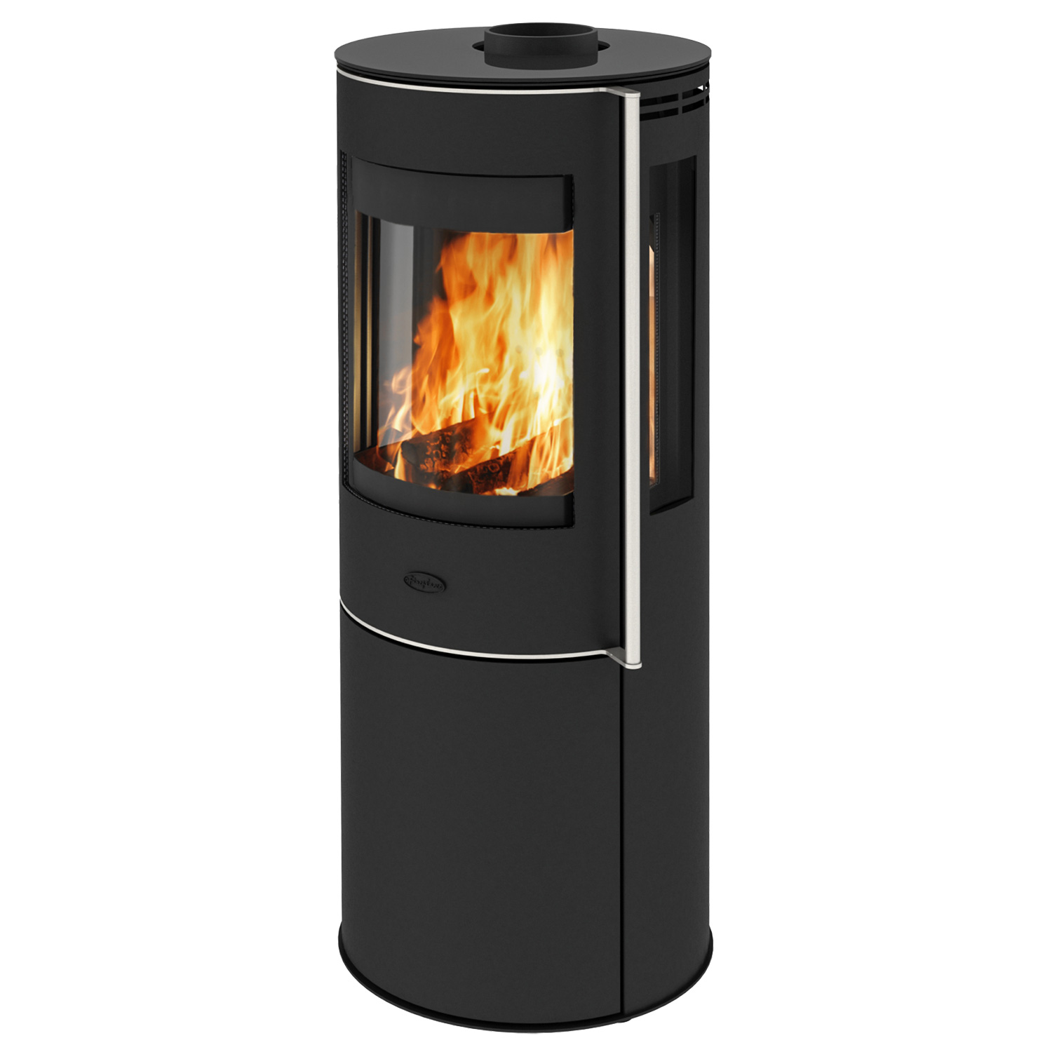 Fireplace Elite Magnolia Kaminofen Stahl Schwarz mit Abdeckplatte Glas + 1 m³ Kaminholz gratis