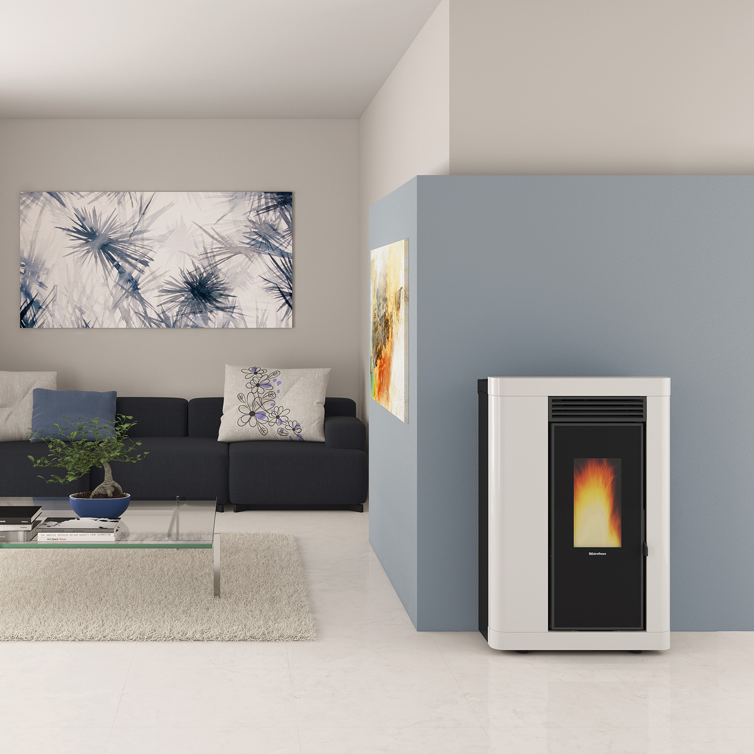 Extraflame Annabella AD Evo 16 Pelletofen Stahl Weiß