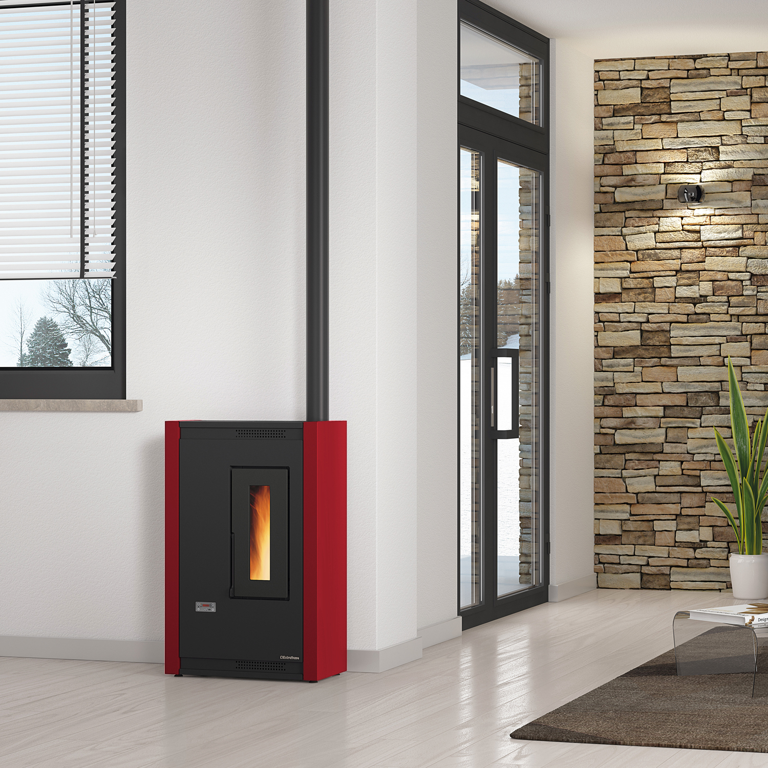 Extraflame Luisella 16 5.0 Pelletofen Bordeaux