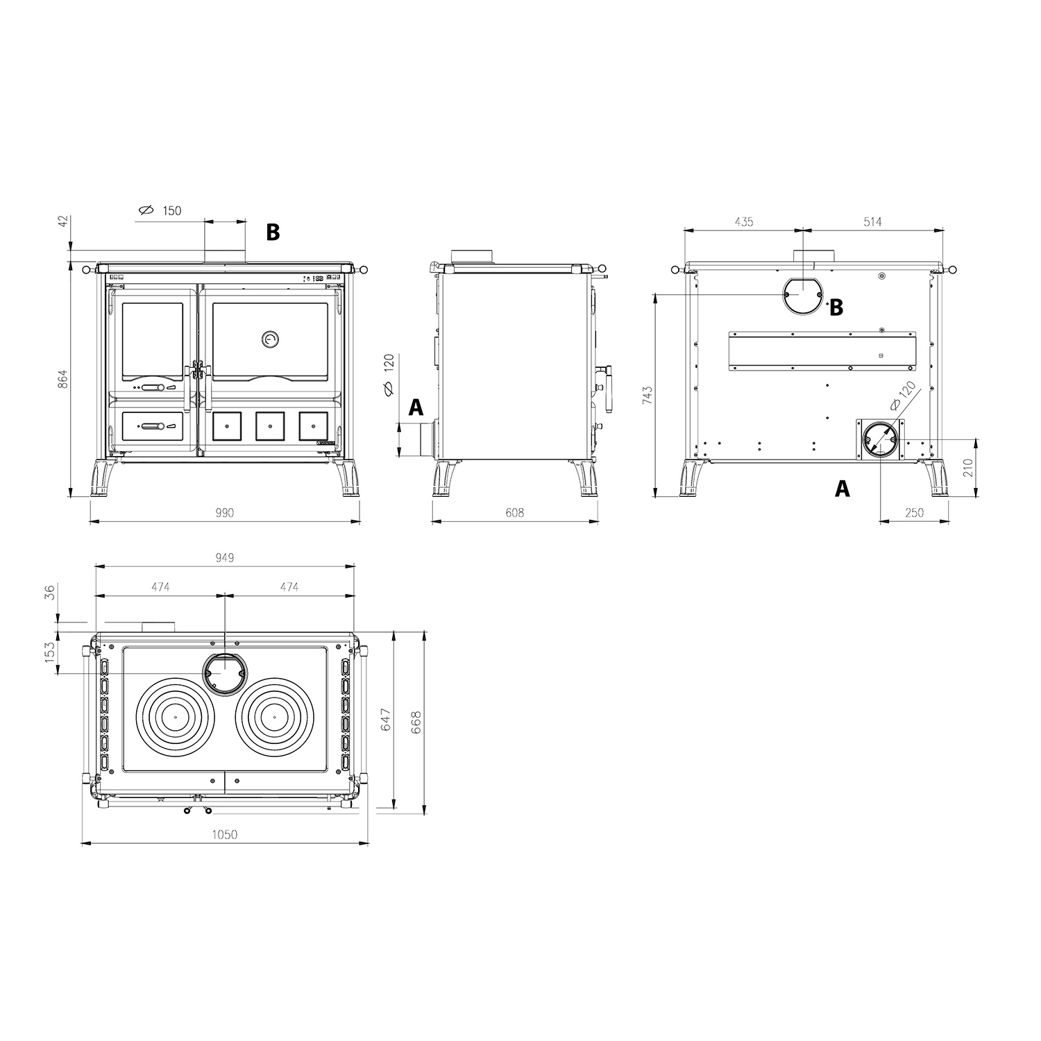 La Nordica Prestige Line GARDENIA XXL STEEL Küchenofen