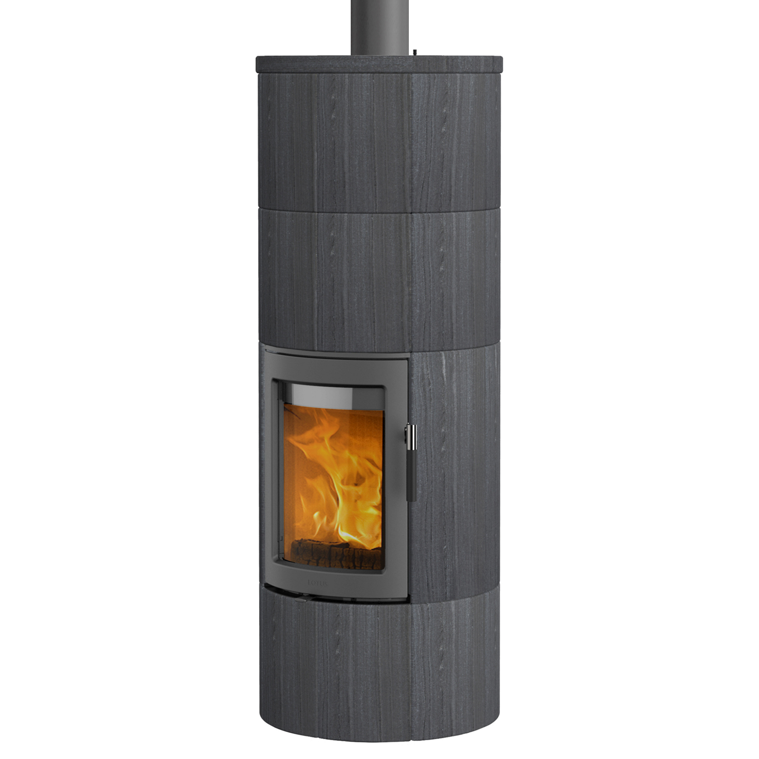 Lotus Maestro 2 Kaminofen Indian Night, Tür Grau, Rauchabgang oben