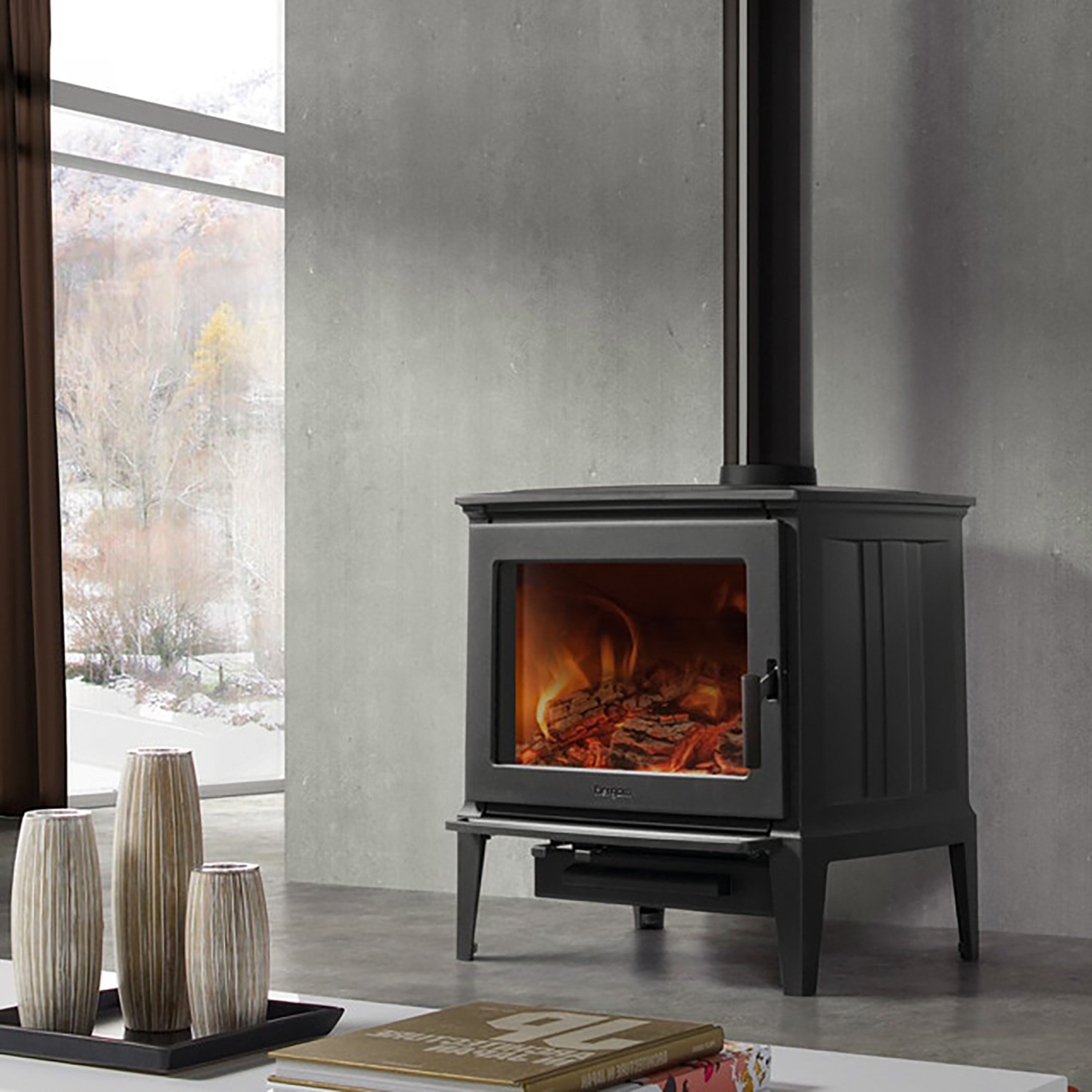 Hergom E30 L Kaminofen Gusseisen Schwarz Hergom E30 L Kaminofen Gusseisen Schwarz