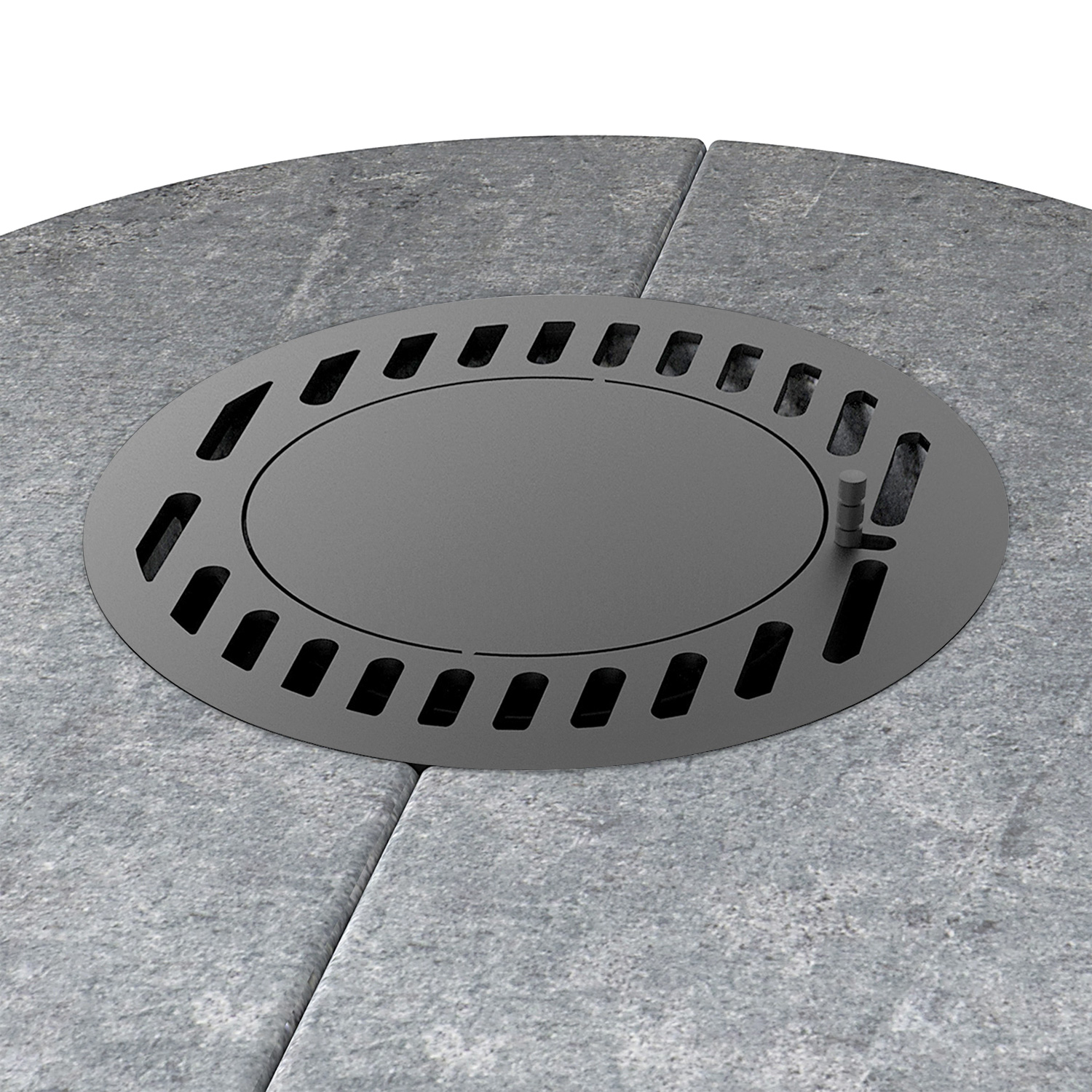 Lotus M3 Kaminofen Grau/ Speckstein, Rauchabgang oben