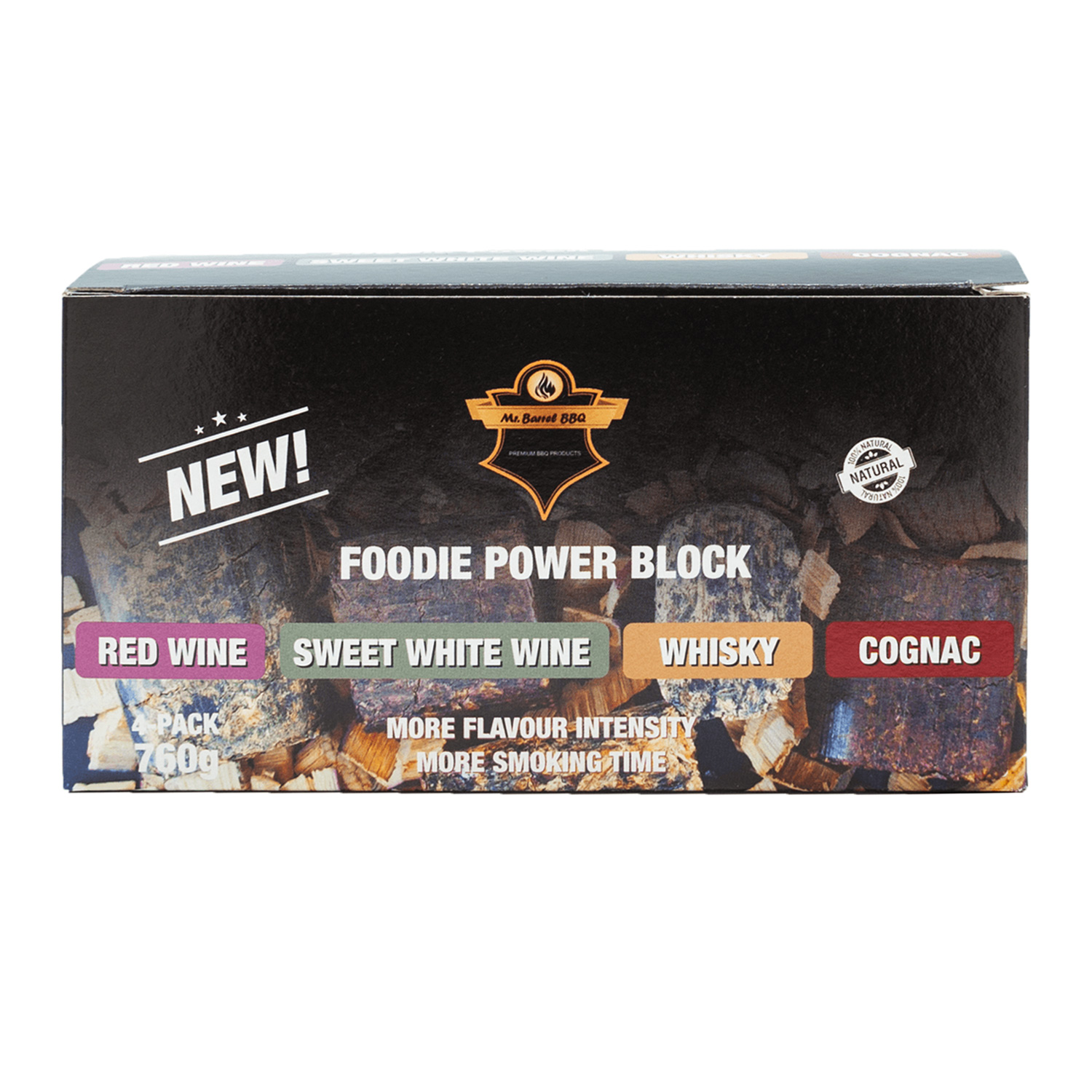 Mr. Barrel BBQ Foodie Power Blocks L Red Wine, Sweet White Wine, Cognac und Whiskey, 4-er Set Mr. Barrel BBQ Foodie Power Blocks L Red Wine, Sweet White Wine, Cognac und Whiskey, 4-er Set