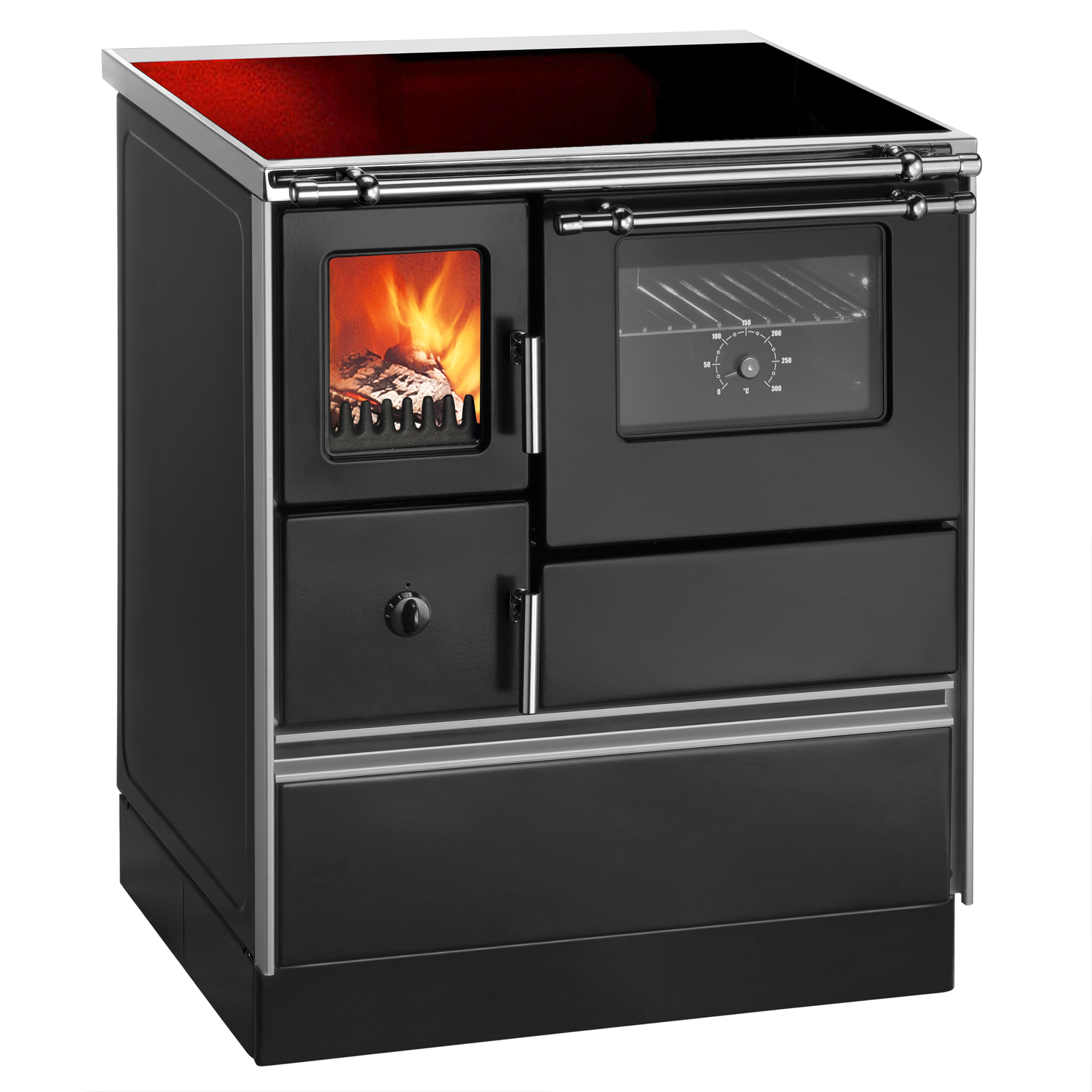 Westminster K 176 F/A 70 Style Küchenofen Schwarz, Glaskeramikplatte, Backfach rechts Westminster K 176 F/A 70 Style Küchenofen Schwarz, Glaskeramikplatte, Backfach rechts