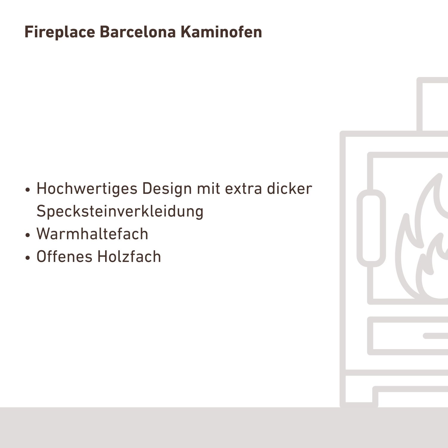 Fireplace Barcelona Kaminofen Stahl Schwarz | Speckstein