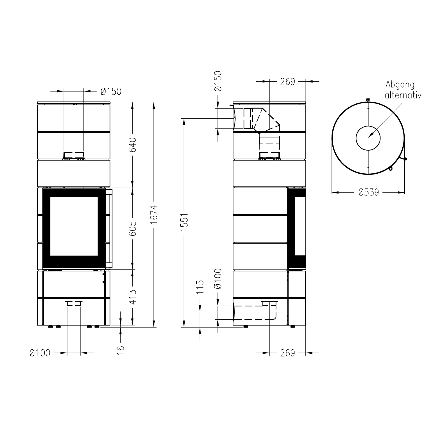 Spartherm ambiente a4 Kaminofen Stahl Nero RLU