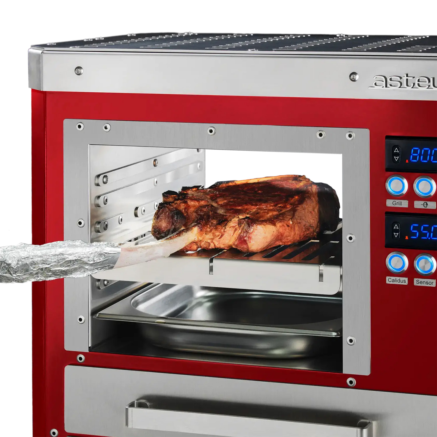 Asteus Segula 800° Lifestyle Elektrogrill rot emailliert